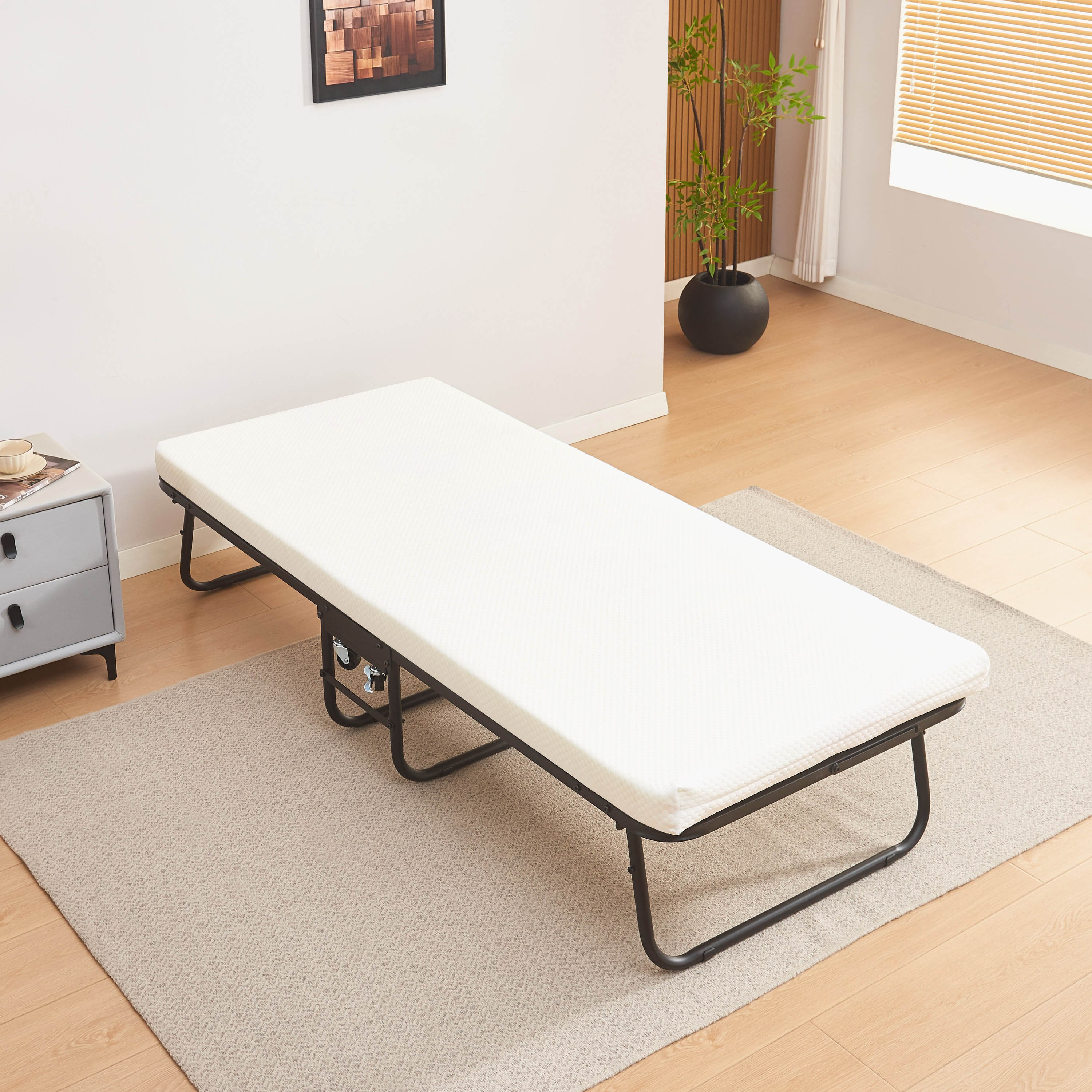 سرير فردي من المعدن للضيوف قابل للطي مع مرتبة من موڤو فولداواي - 80x190 سم-hbxfurniture-bedsandbedsets-daybeds-image-2