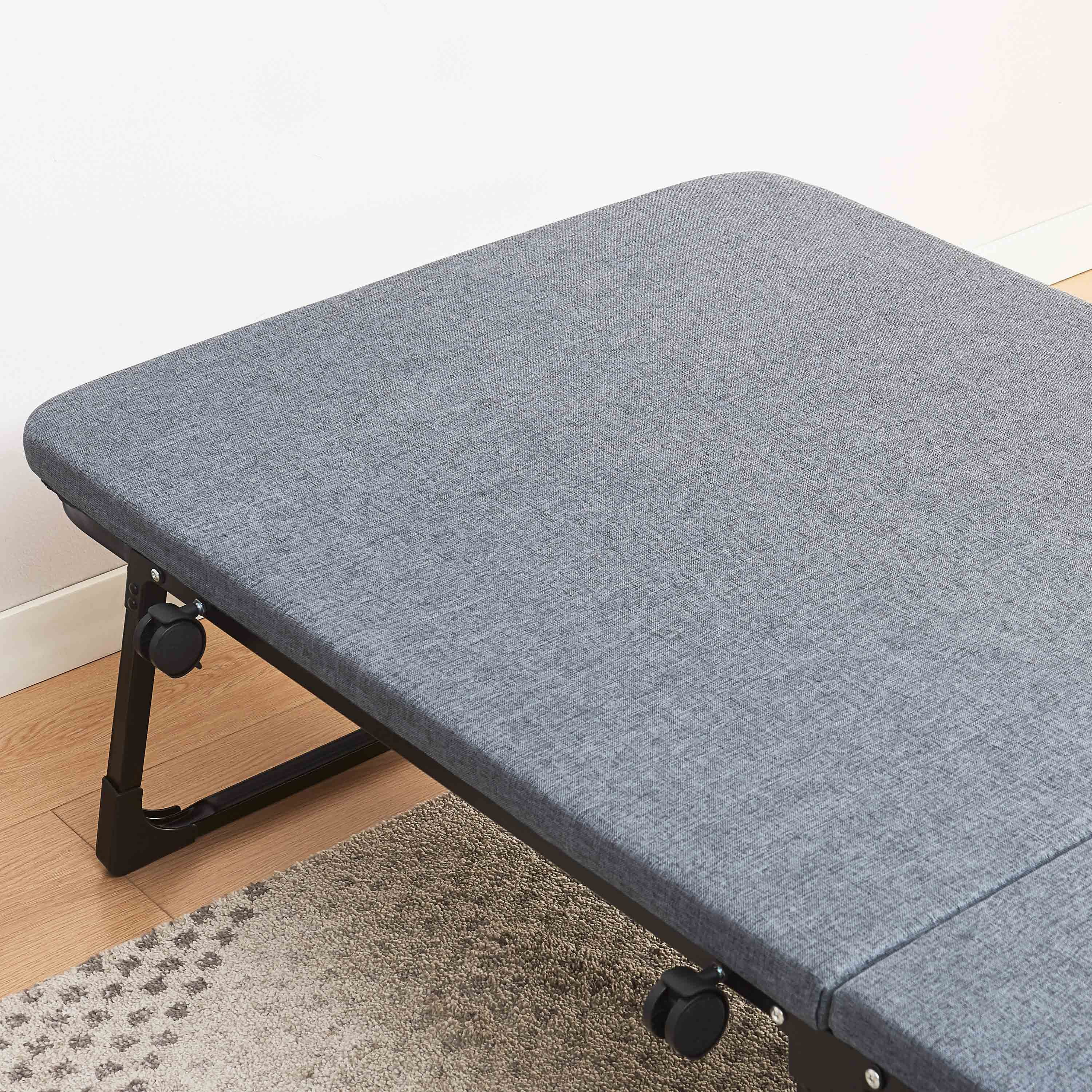 Movo Jazz Foldable Metal Guest Single Bed with Mattress - 80x190 cm-hbxfurniture-bedsandbedsets-daybeds-image-5