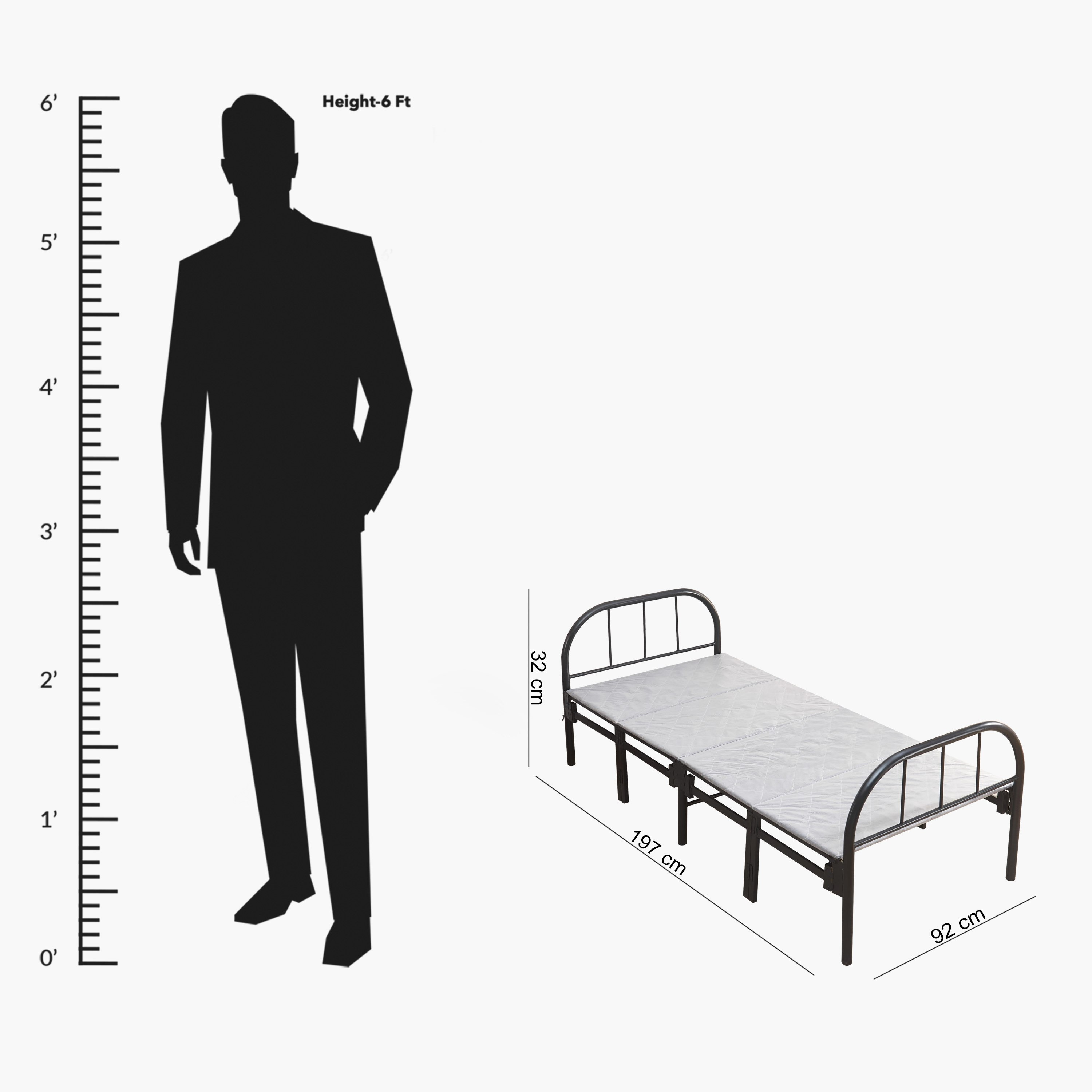 سرير بلاتفورم فردي من المعدن المتين قابل للطي من موڤو سيمون - 90x190 سم-hbxfurniture-bedsandbedsets-daybeds-image-8
