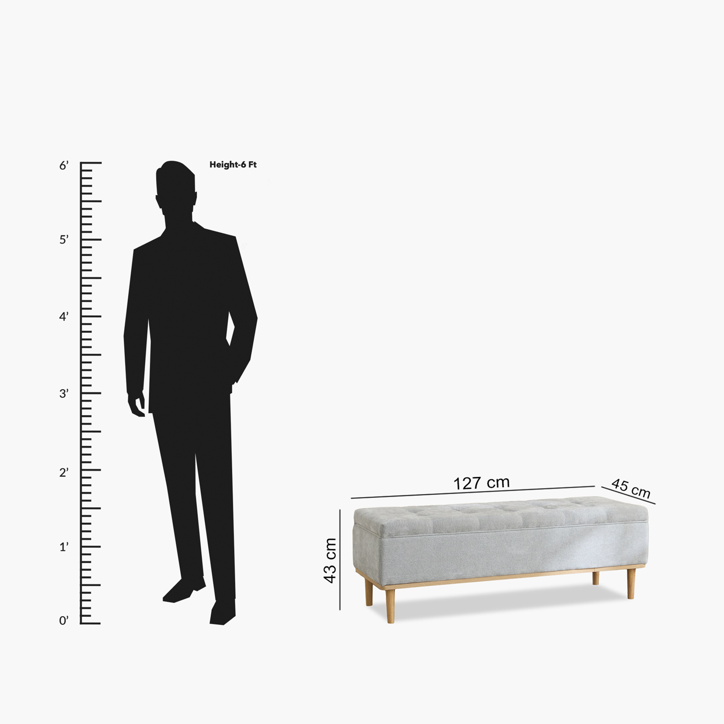 مقعد بنش قماش بإطار خشبي من درو-hbxfurniture-sofasandarmchairs-benches-image-10
