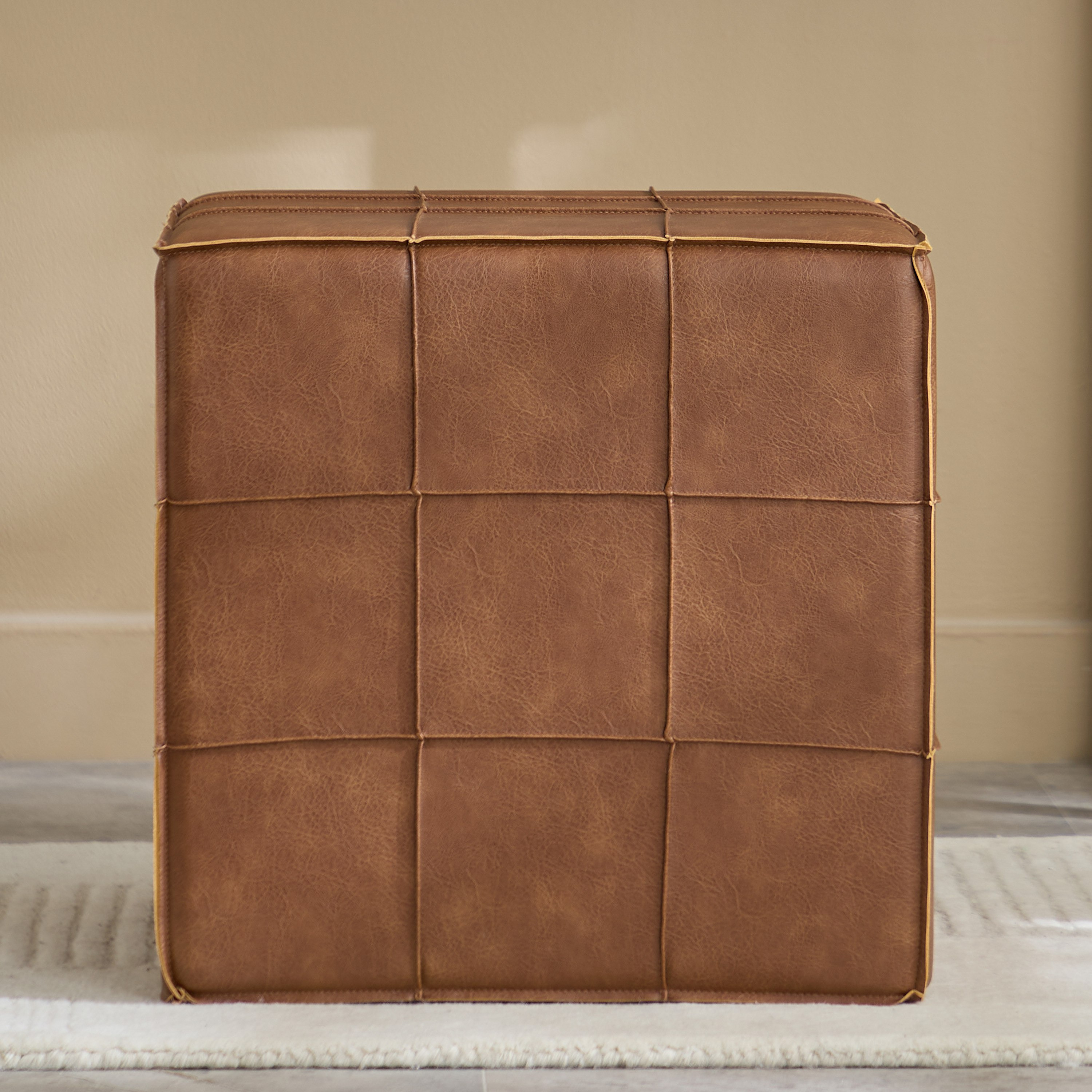 Mave Faux Leather Ottoman-hbxlivingroom-sofasandarmchairs-ottomansandfootstools-image-2