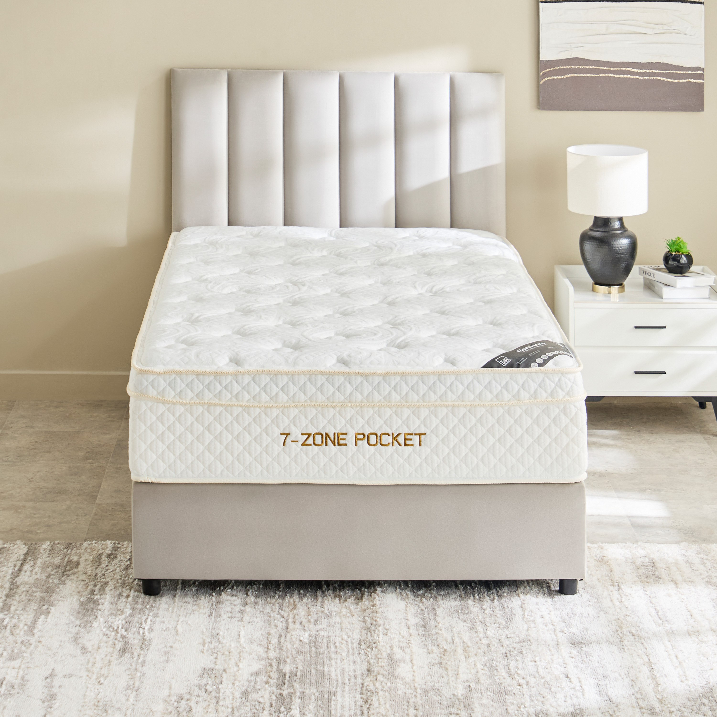 SleepLuxe iZonal Luxe Medium Soft 7 Zone Hybrid Pocket Spring Queen Mattress - 140x200x32 cm-hbxbedroom-mattresses-queen-image-2
