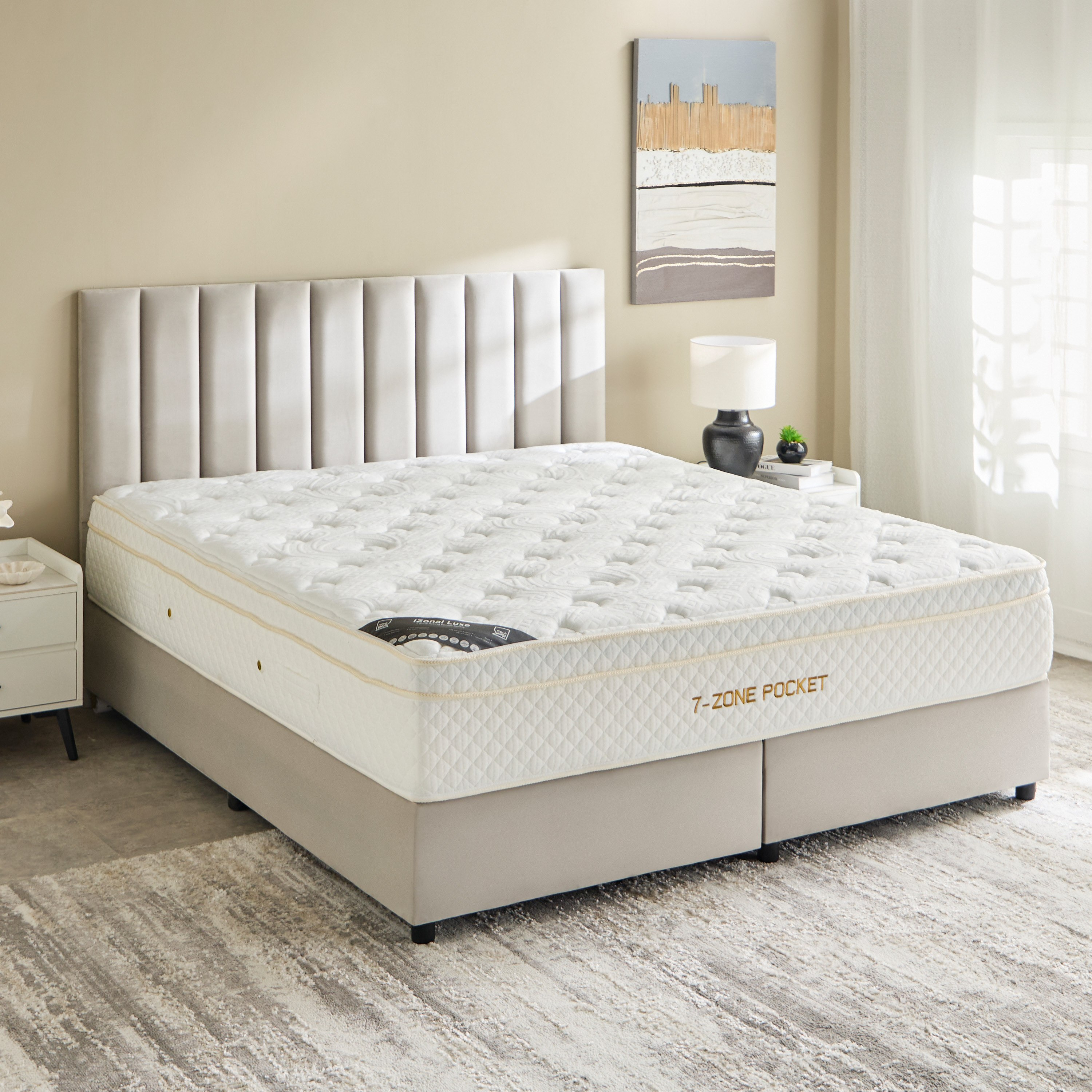 SleepLuxe iZonal Luxe Medium Soft 7 Zone Hybrid Pocket Spring King Mattress - 180x200x32 cm-hbxfurniture-mattresses-king-image-6