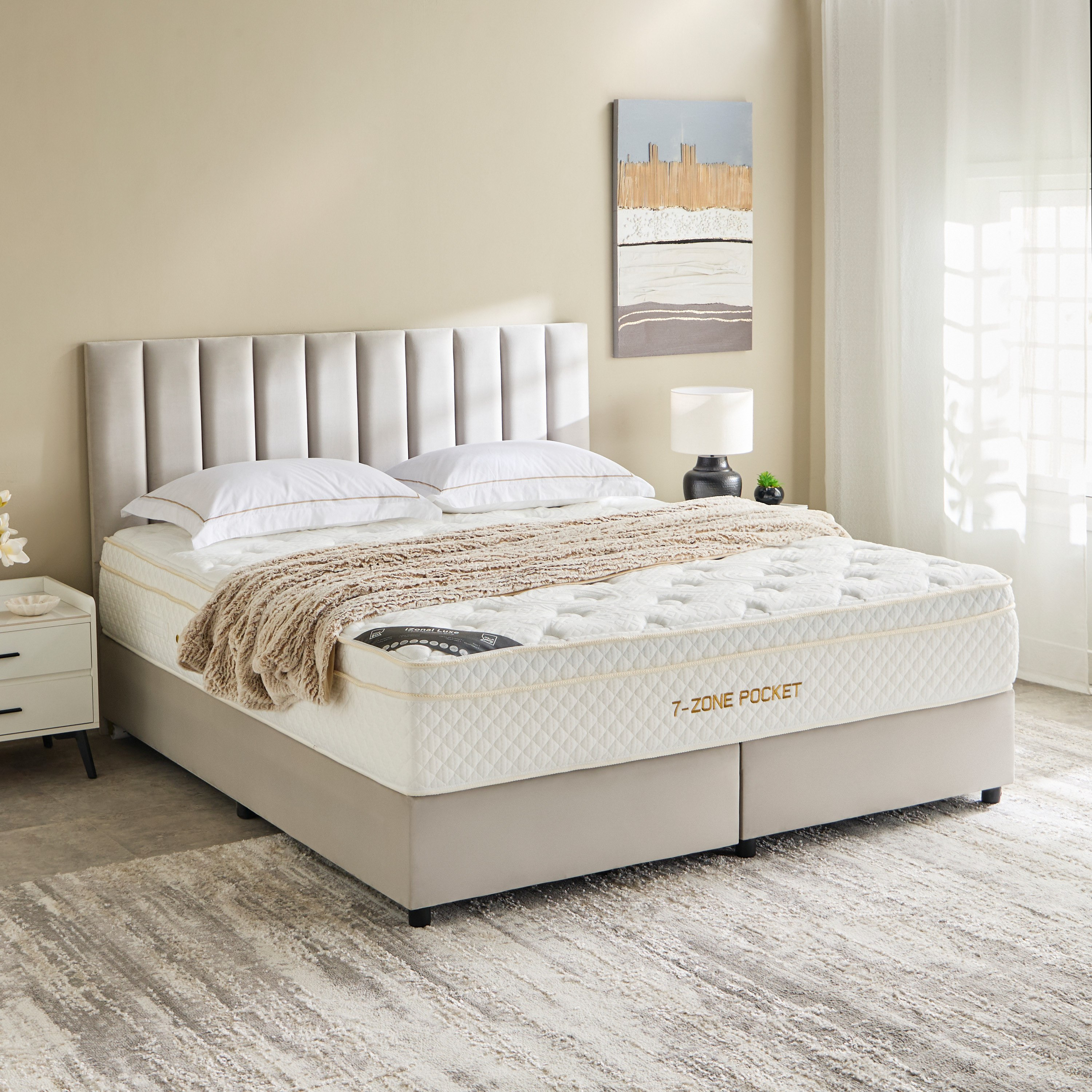 SleepLuxe iZonal Luxe Medium Soft 7 Zone Hybrid Pocket Spring Super King Mattress - 200x200x32 cm-PROMO_HB_UAE_HBX10_250526-image-7
