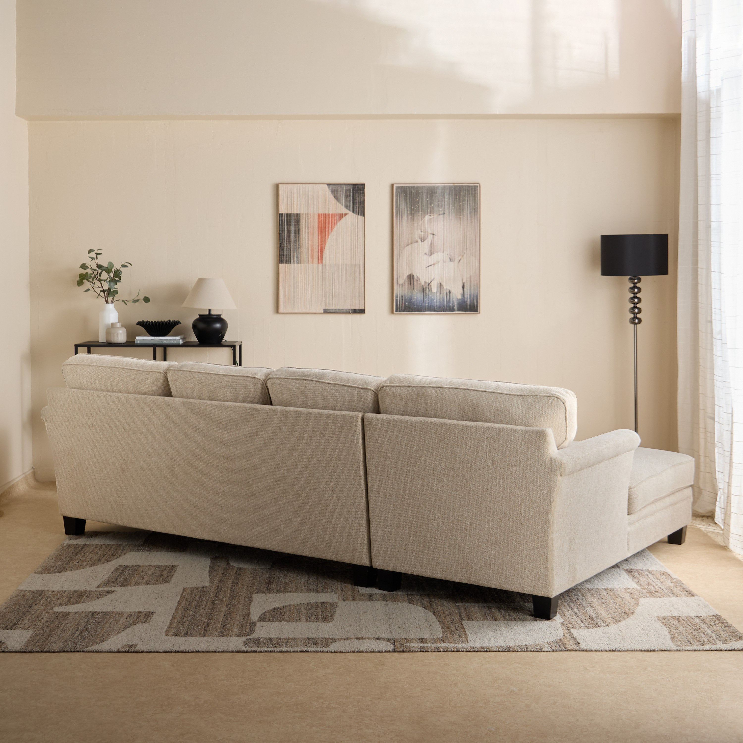 Urban 4-Seater Left Corner Fabric Sofa with 4 Cushions-hbxlivingroom-sofasandarmchairs-cornersofas-image-3