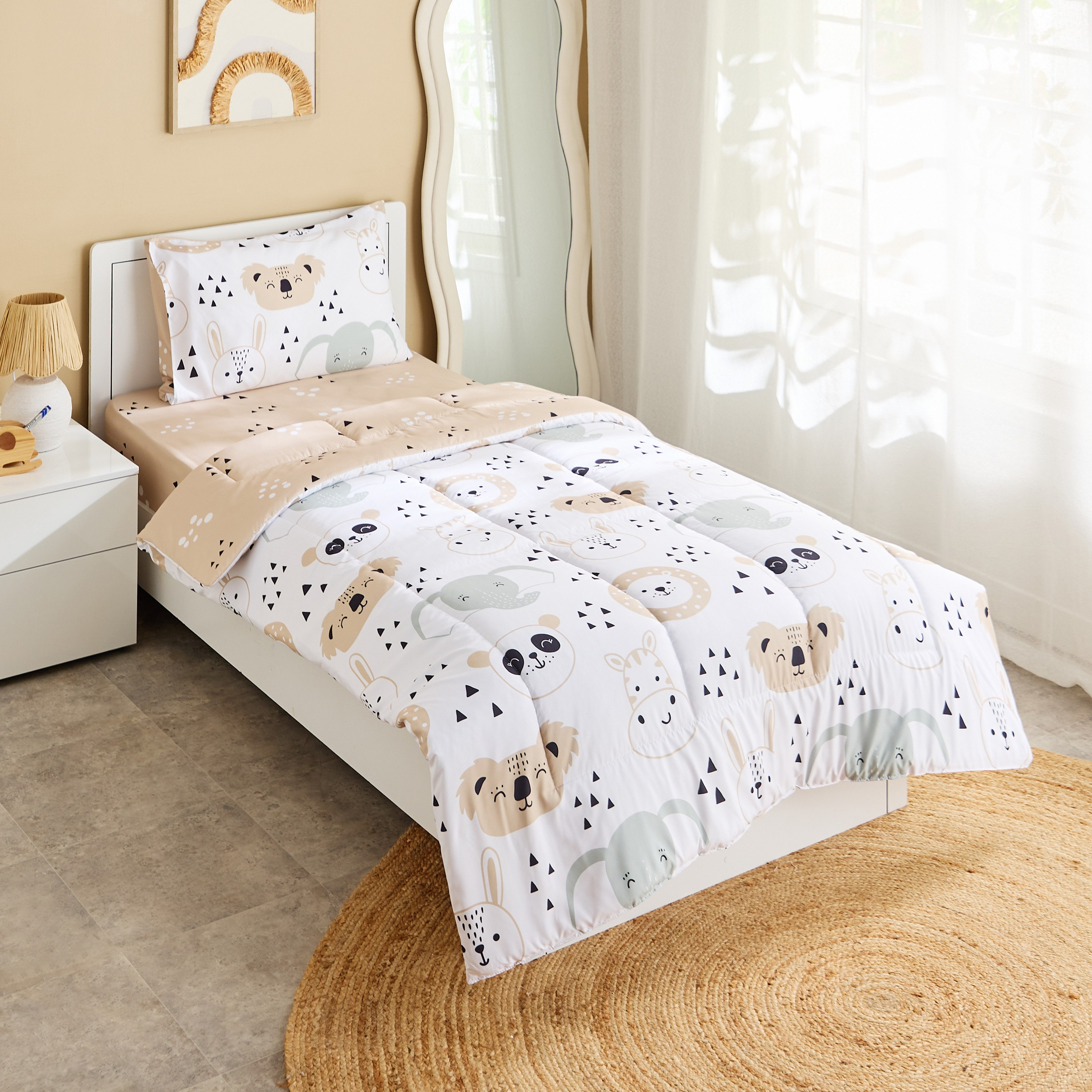 Joy Slumber 2-Piece Safari Single Microfibre Comforter Set - 135x220 cm-hbxhomeware-hbxkidsandyouth-image-1