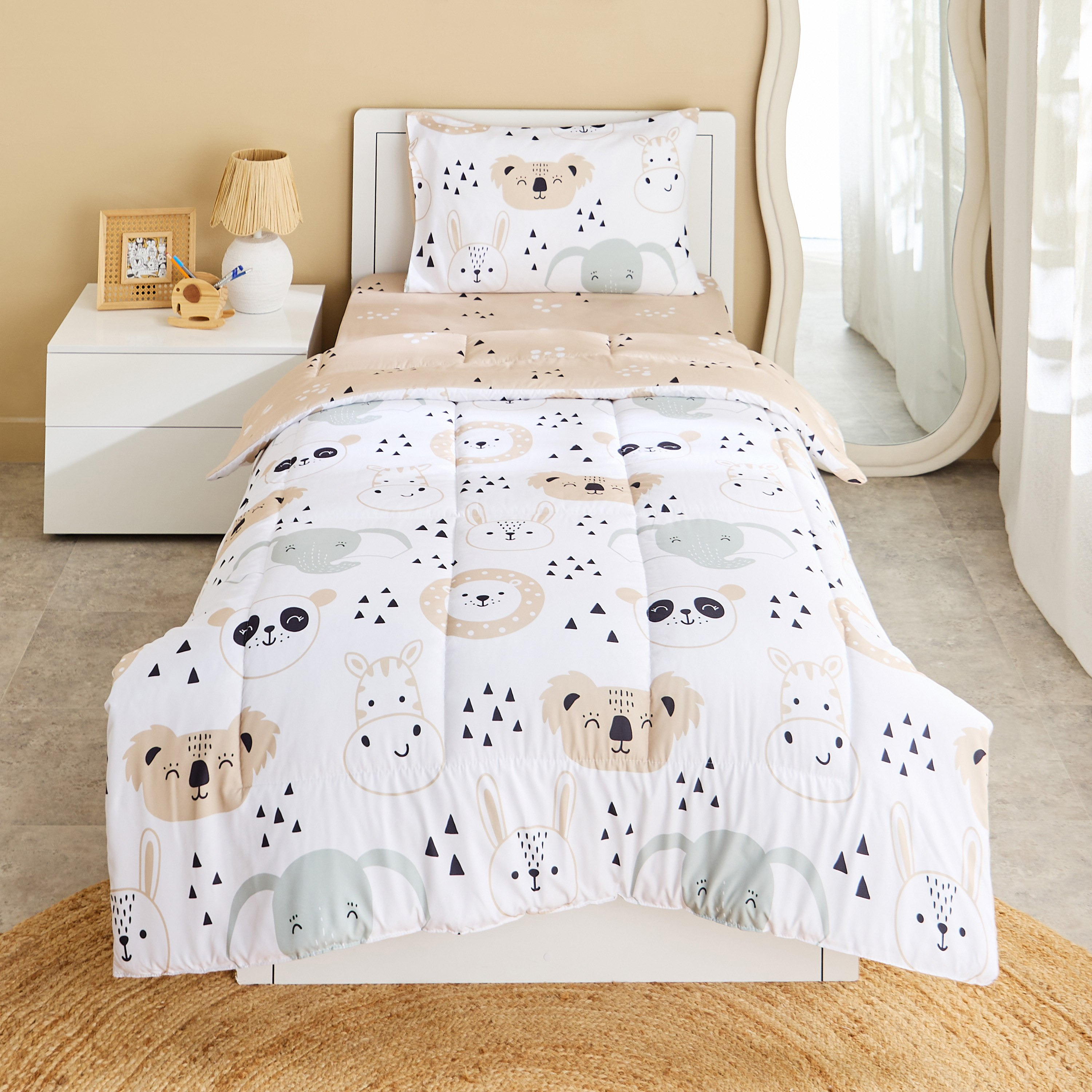 Joy Slumber 2-Piece Safari Single Microfibre Comforter Set - 135x220 cm-hbxhomeware-hbxkidsandyouth-image-2