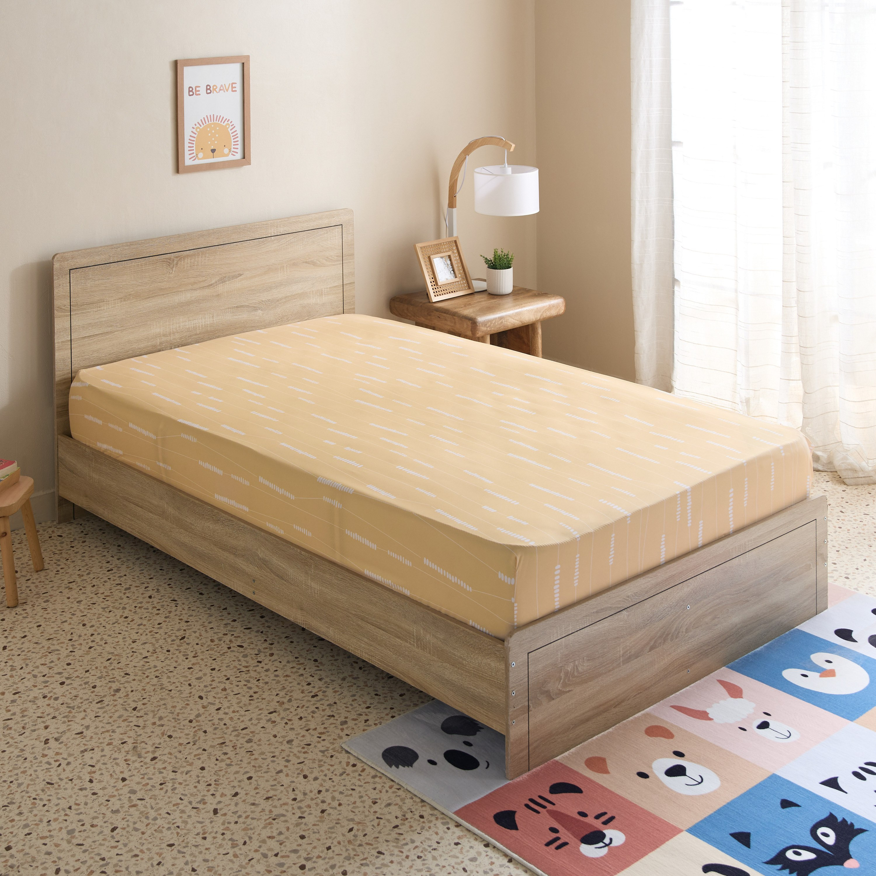 Joy Slumber Poppin Twin Microfibre Fitted Sheet - 120x200+25 cm-hbxhomeware-hbxbedroom-image-1