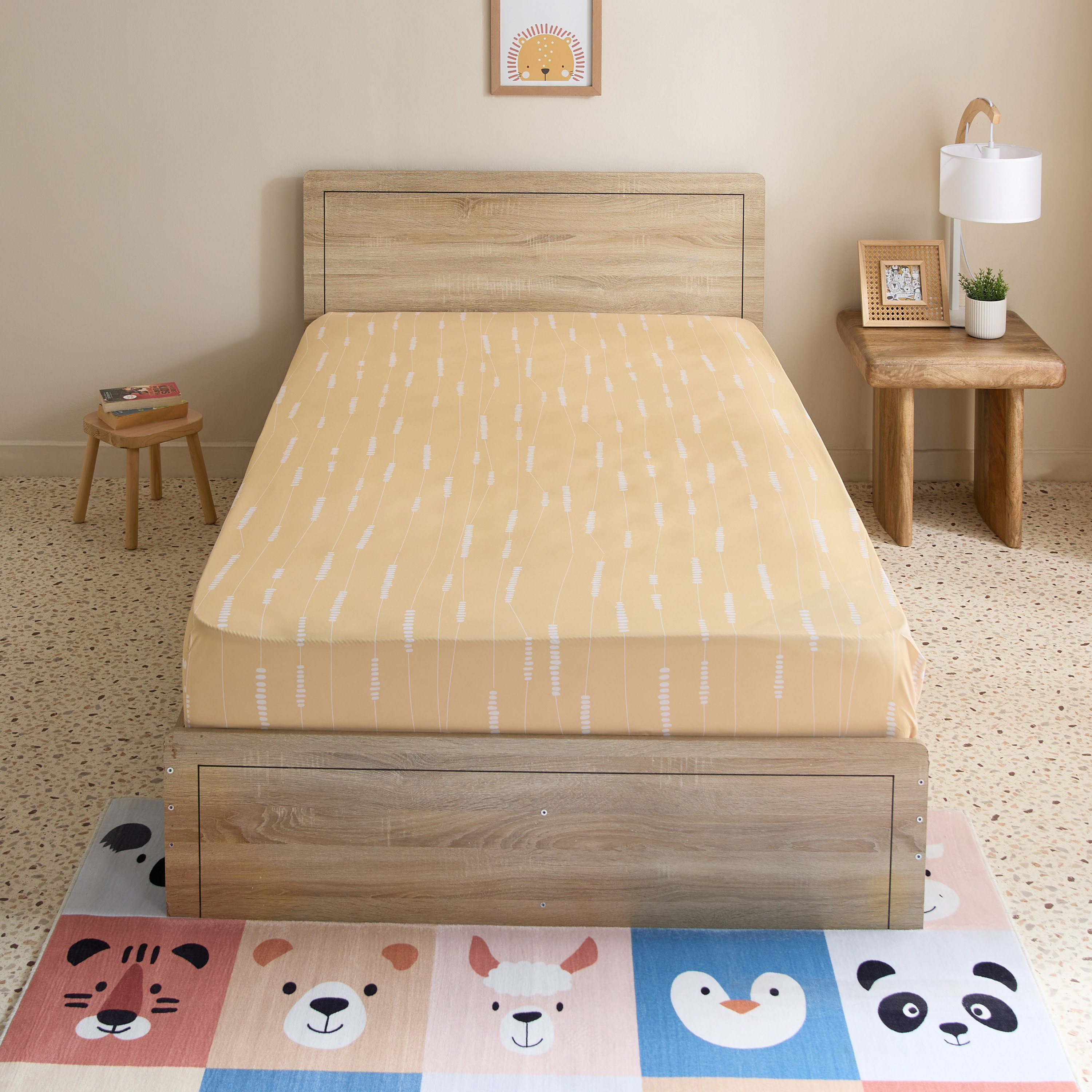 Joy Slumber Poppin Twin Microfibre Fitted Sheet - 120x200+25 cm-hbxhomeware-hbxbedroom-image-2