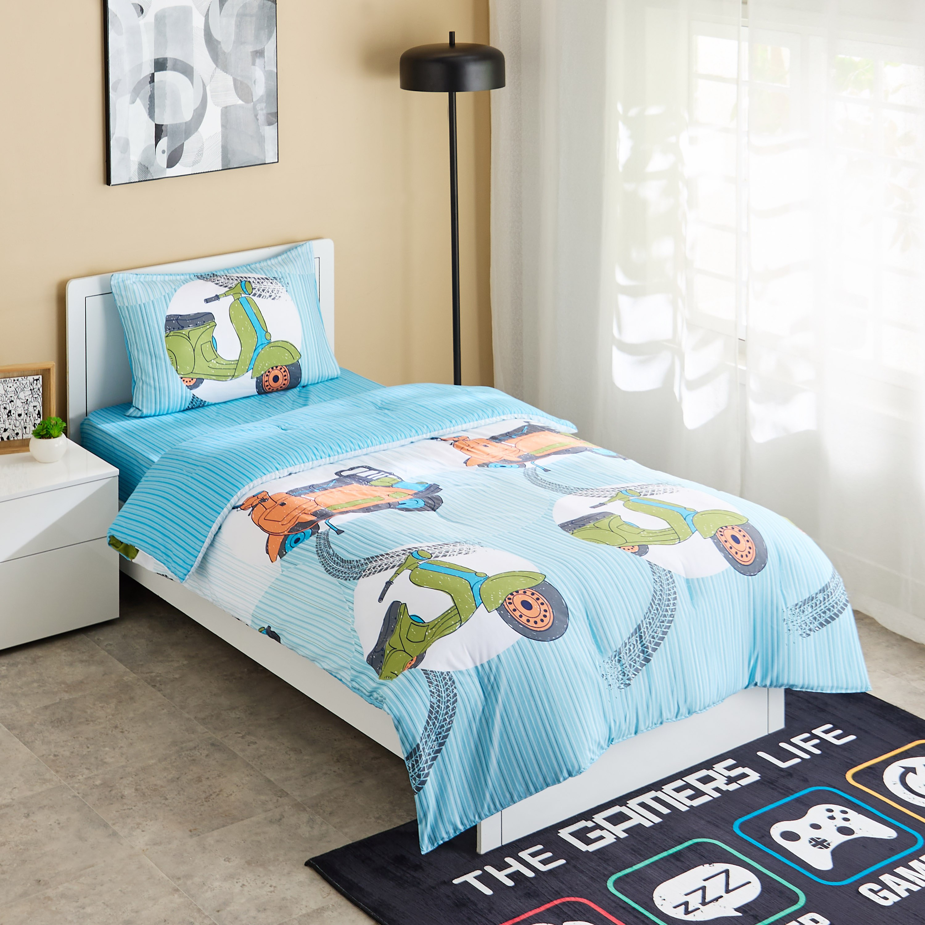 Tom 2-Piece Slumber Ride Glide Single Microfibre Comforter Set - 135x220 cm-hbxhomeware-hbxkidsandyouth-image-1