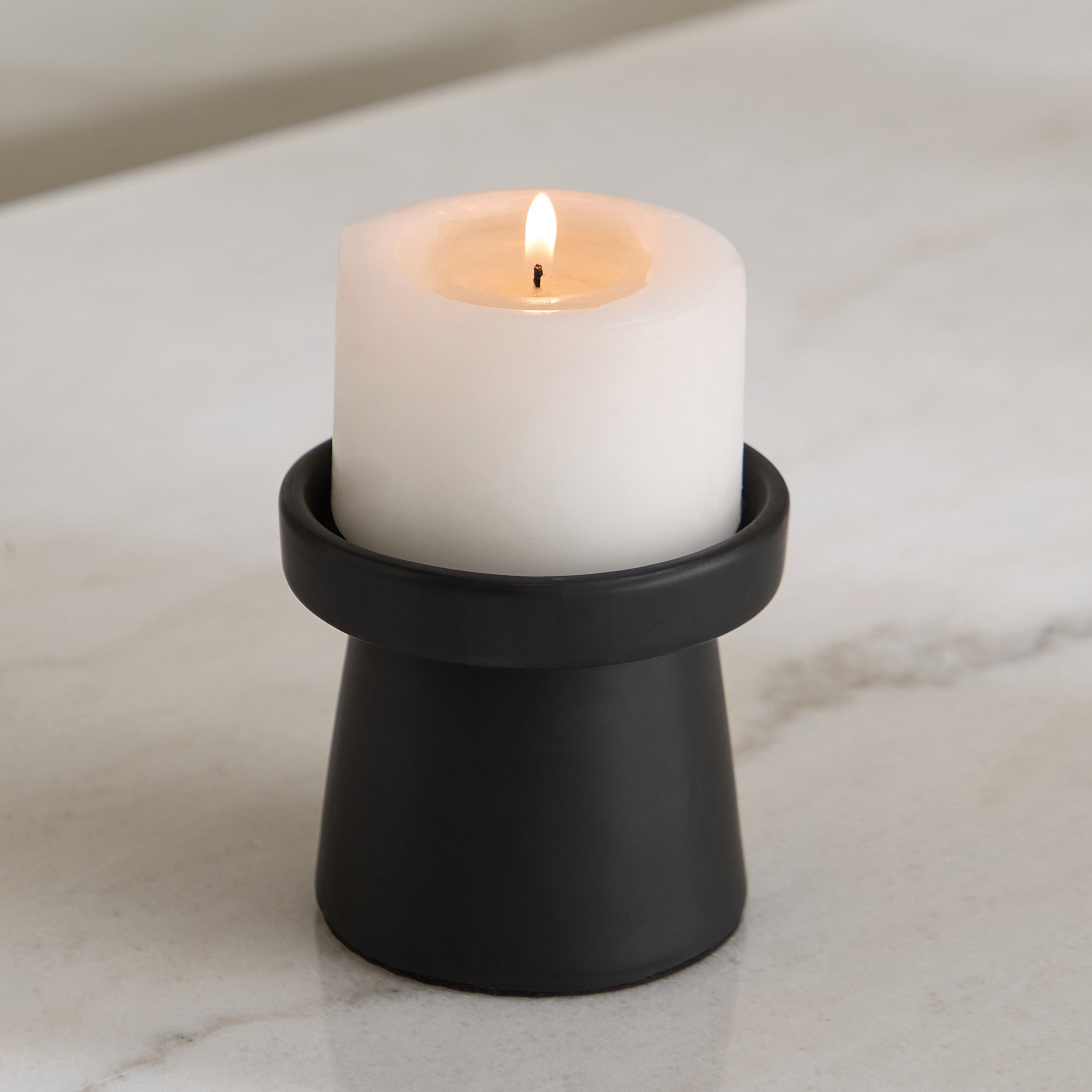 Sansa Roma Ceramic Candleholder - 10.5x10.5x9 cm-hbxlivingroom-decorandaccessories-candleholders-image-1