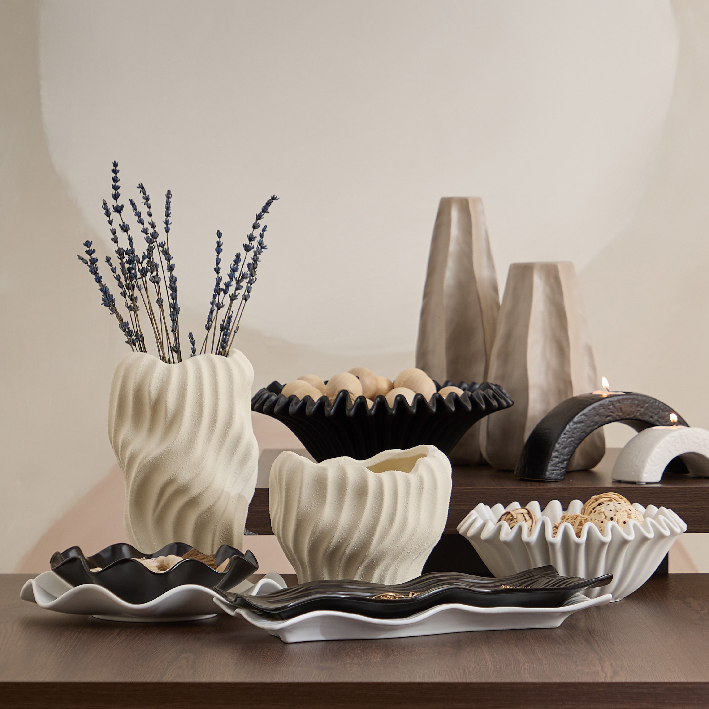 Sansa Roma Ceramic Candleholder - 21.8x6x9.5 cm-hbxlivingroom-decorandaccessories-candleholders-image-4