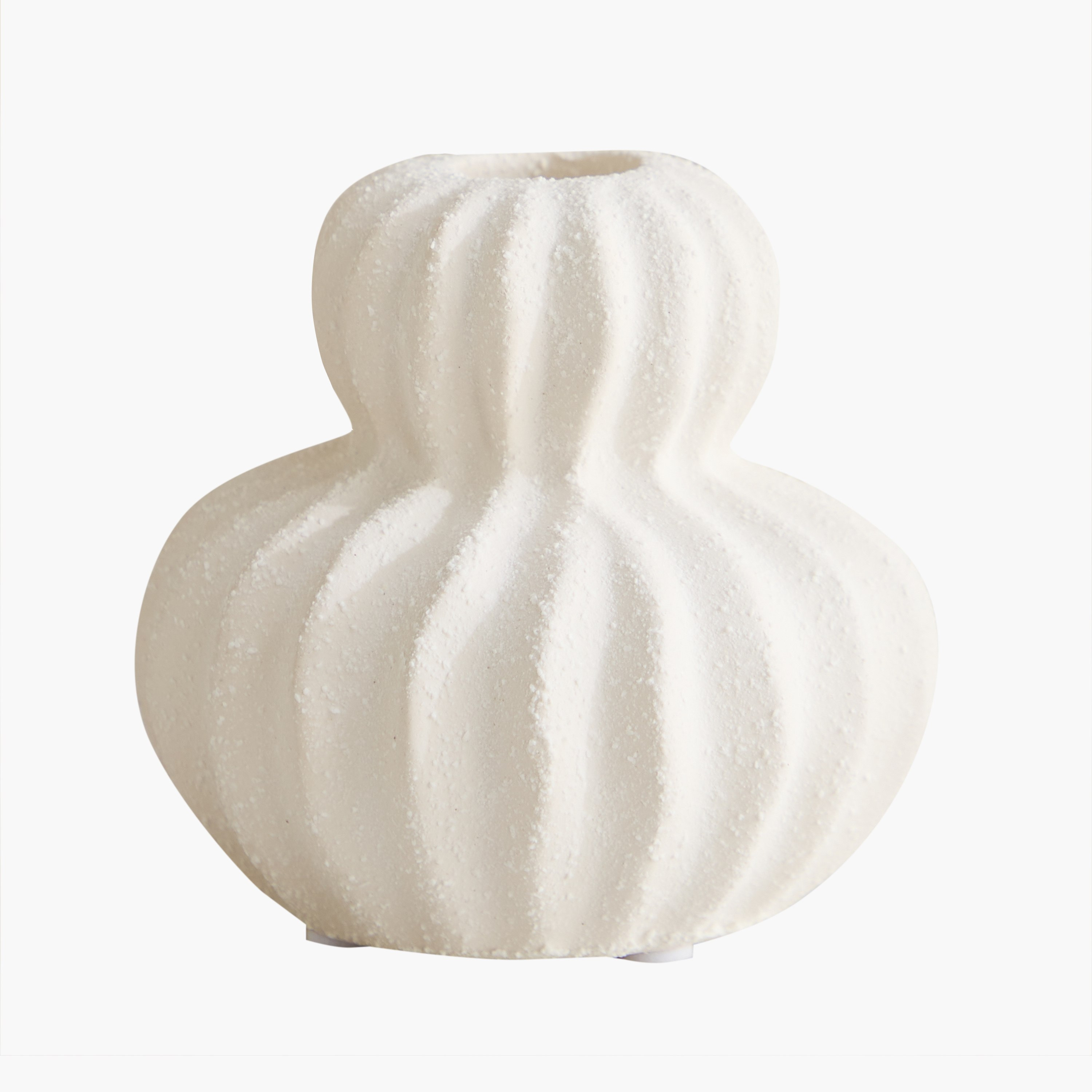 Sansa Roma Ceramic Textured Vase - 10.3x10.3x10.3 cm-hbxbedroom-decorandaccessories-vases-image-5
