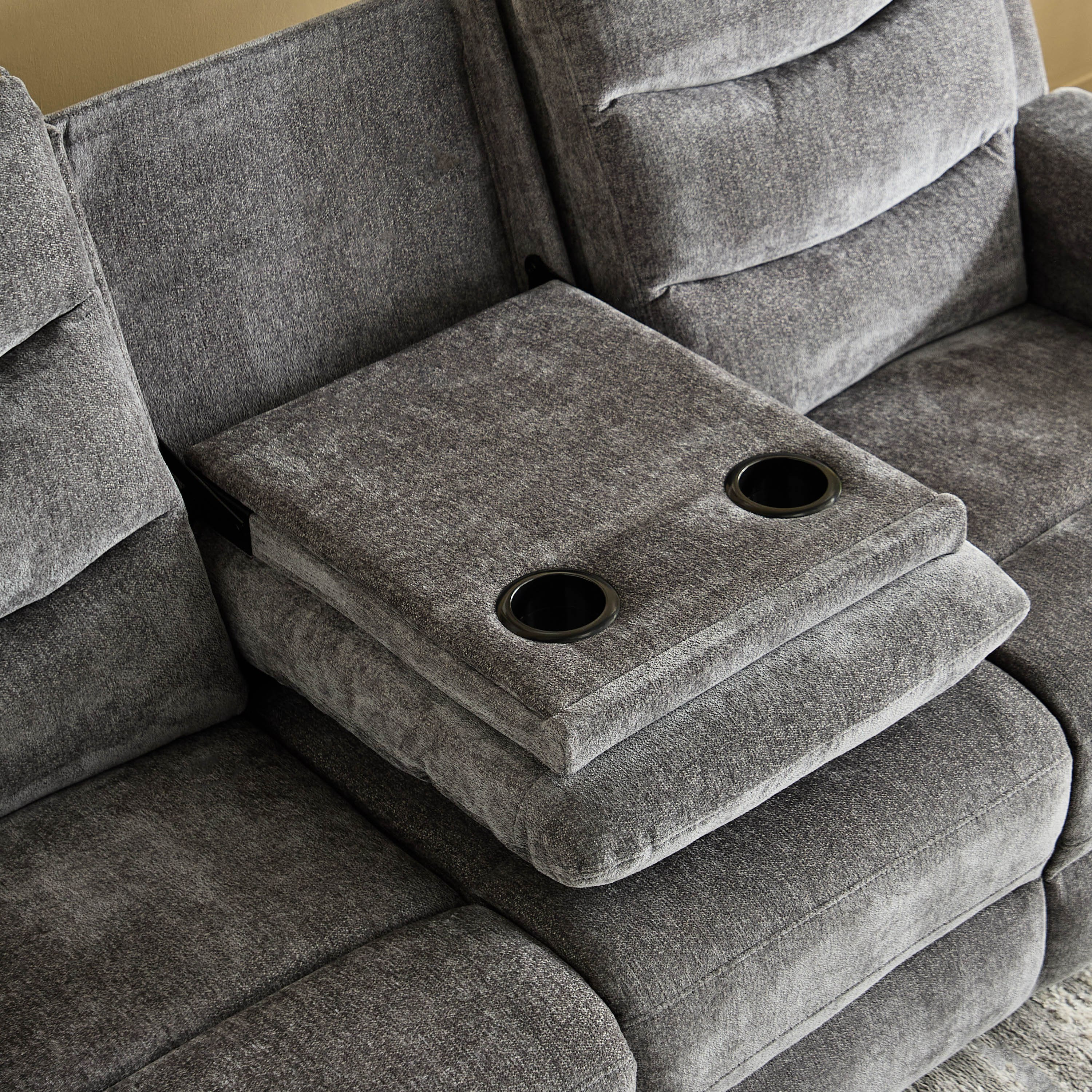 Vatican 3-Seater Fabric Recliner Sofa with Dropdown Table-hbxfurniture-sofasandarmchairs-reclinersofas-image-11