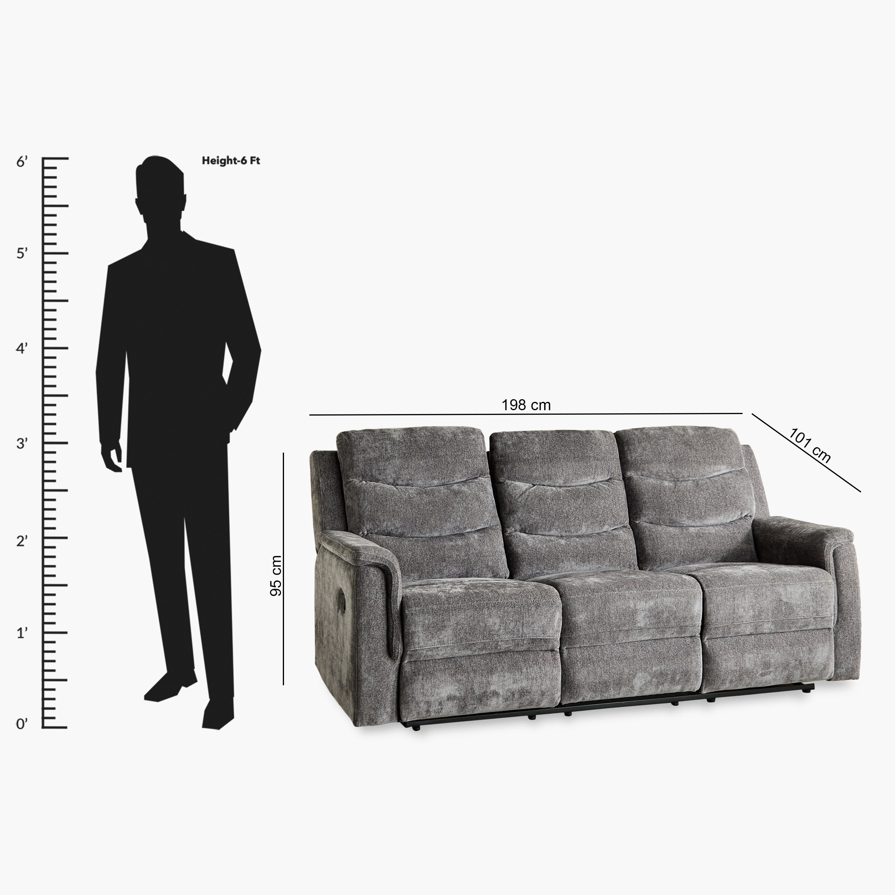 Vatican 3-Seater Fabric Recliner Sofa with Dropdown Table-hbxfurniture-sofasandarmchairs-reclinersofas-image-15