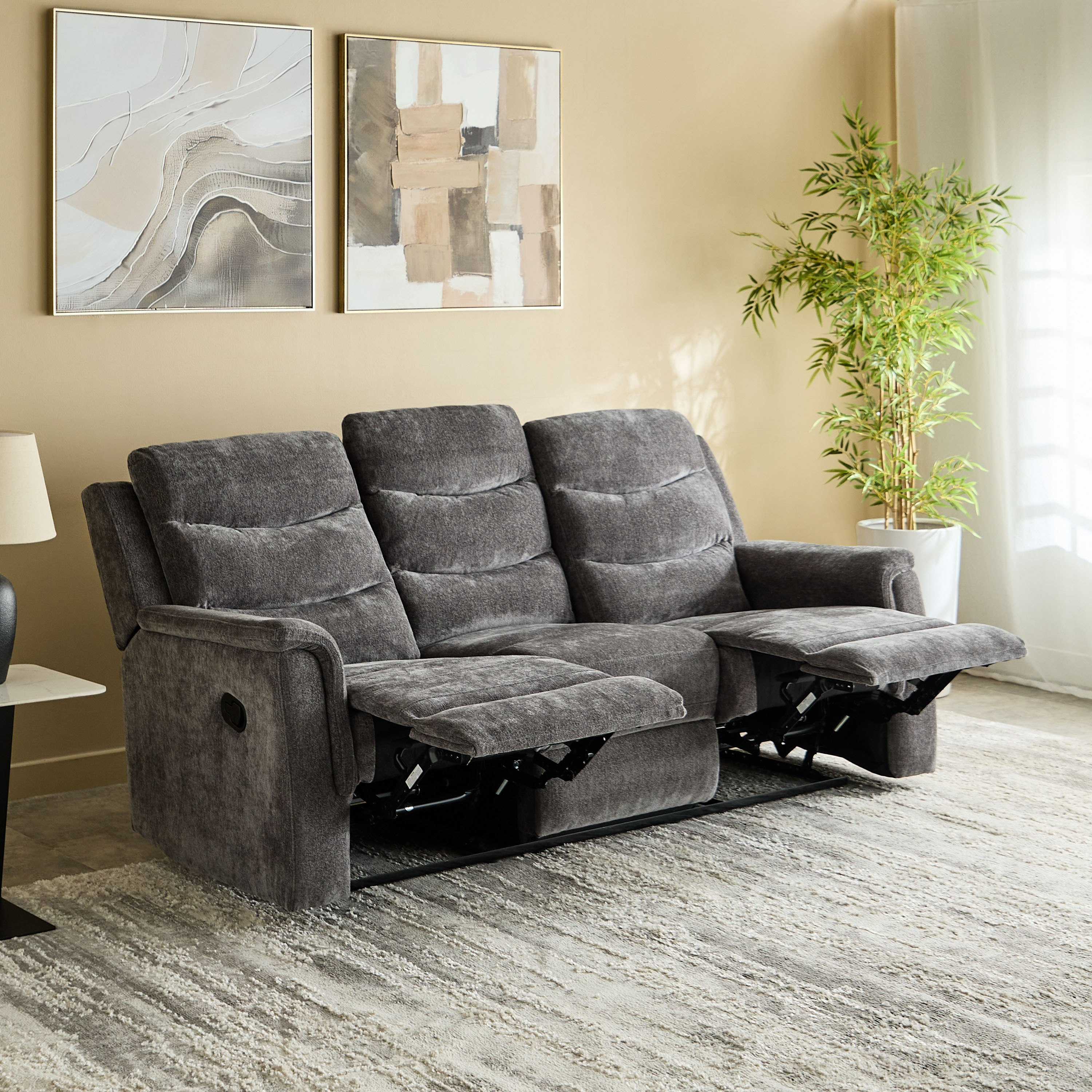Vatican 3-Seater Fabric Recliner Sofa with Dropdown Table-hbxfurniture-sofasandarmchairs-reclinersofas-image-3