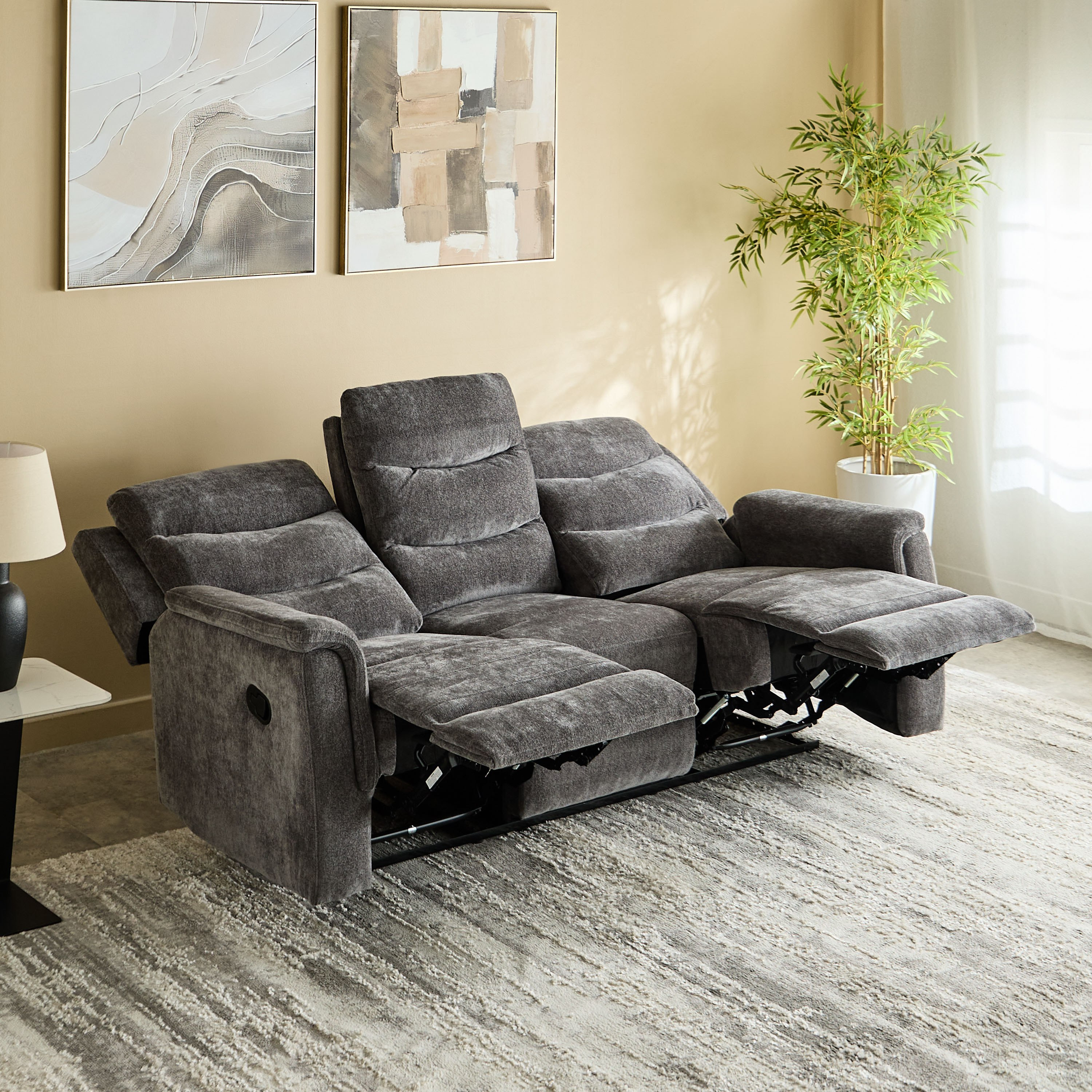 Vatican 3-Seater Fabric Recliner Sofa with Dropdown Table-hbxfurniture-sofasandarmchairs-reclinersofas-image-4