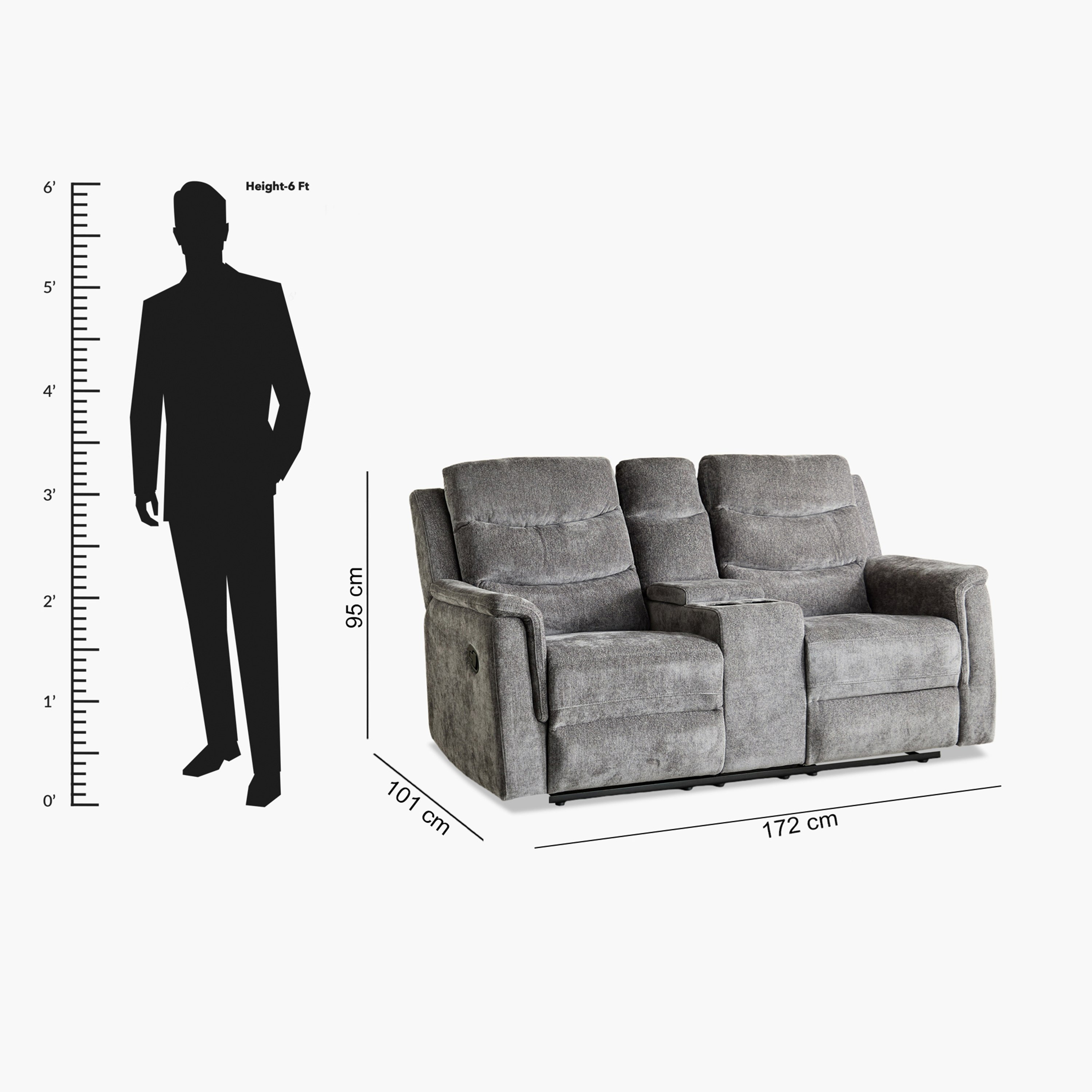 Vatican 2-Seater Fabric Recliner Sofa with Console and Cup Holders-hbxfurniture-sofasandarmchairs-reclinersofas-image-14