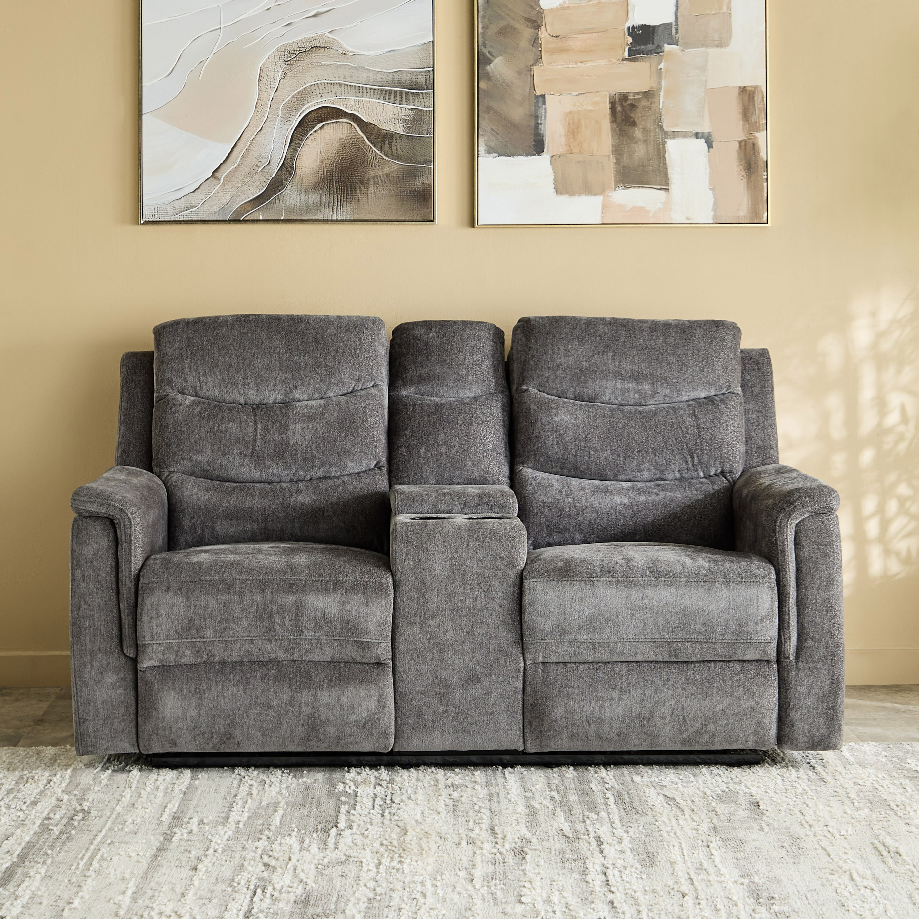Vatican 2-Seater Fabric Recliner Sofa with Console and Cup Holders-hbxfurniture-sofasandarmchairs-reclinersofas-image-4