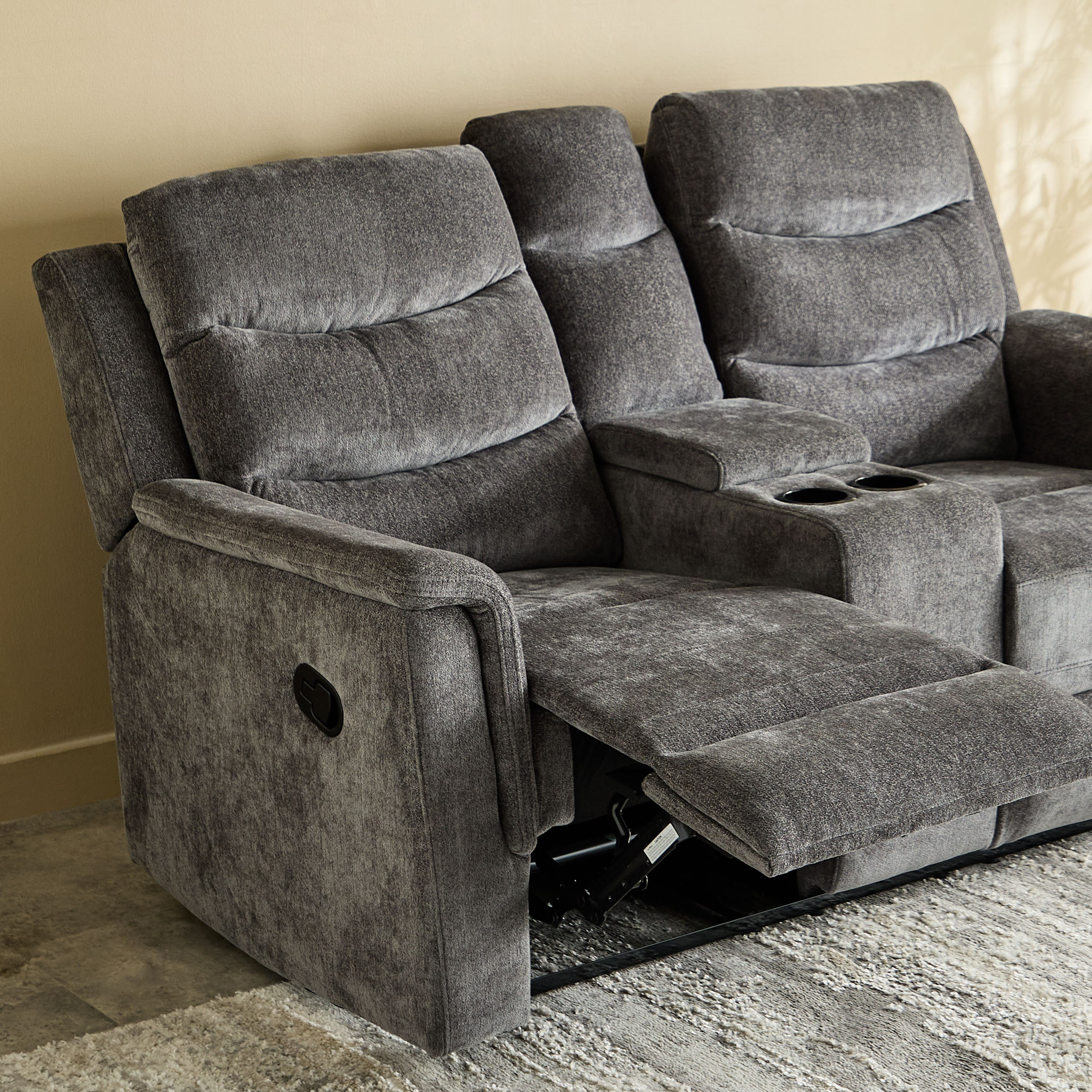 Vatican 2-Seater Fabric Recliner Sofa with Console and Cup Holders-hbxfurniture-sofasandarmchairs-reclinersofas-image-7