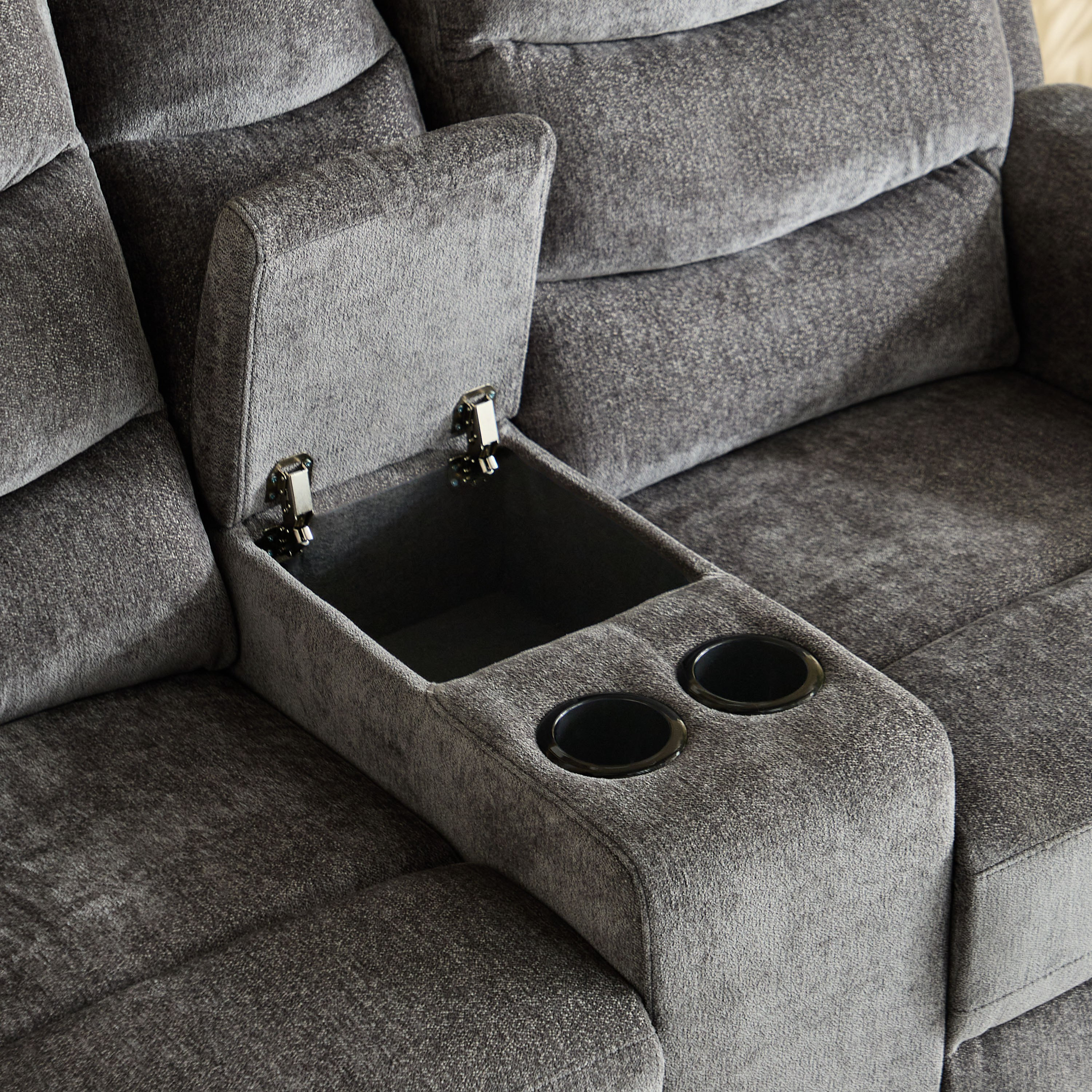 Vatican 2-Seater Fabric Recliner Sofa with Console and Cup Holders-hbxfurniture-sofasandarmchairs-reclinersofas-image-9