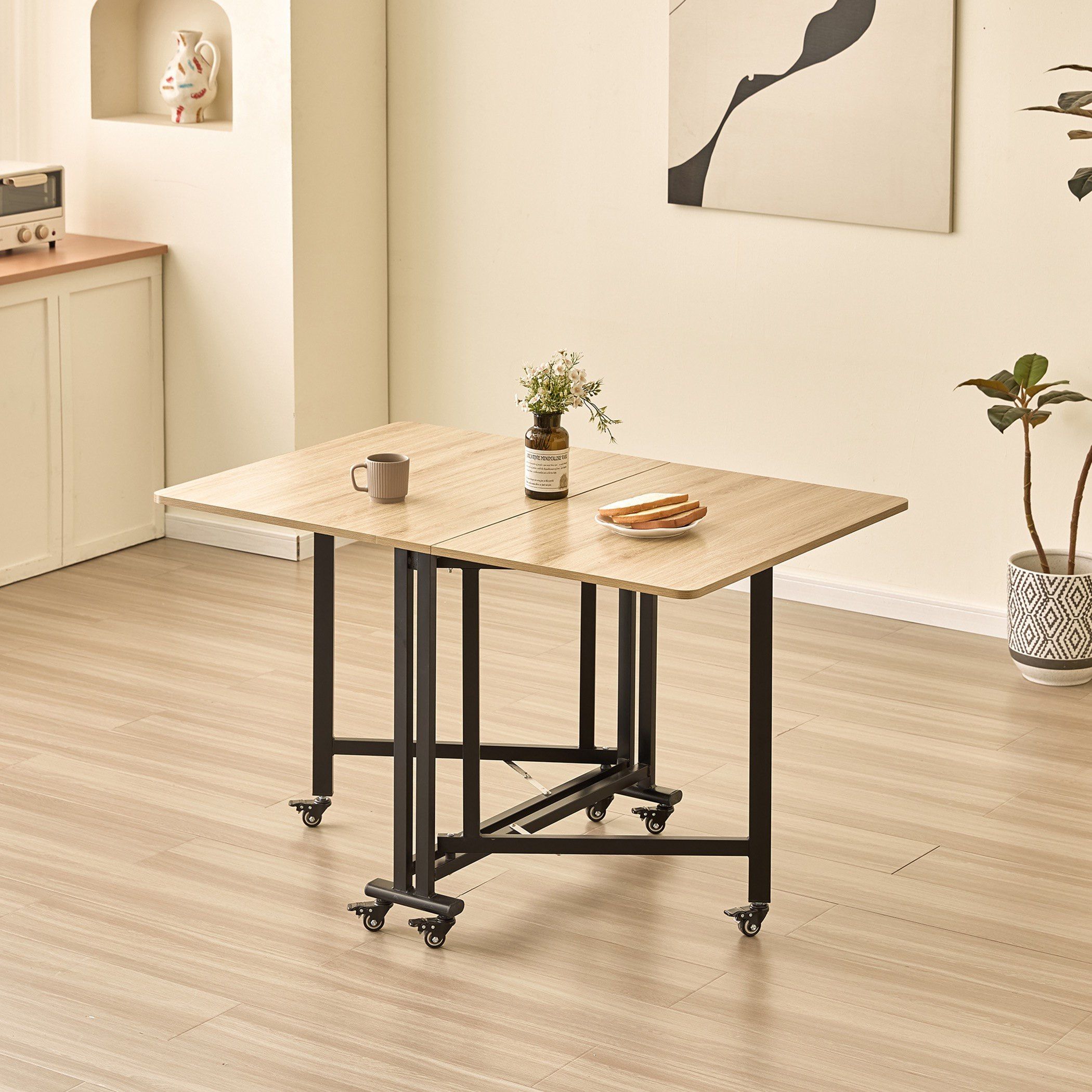 طاولة سفرة قابلة للطي لـ4 مقاعد ألفا من موفو-hbxfurniture-diningtablesandsets-diningtables-fourseater-image-1