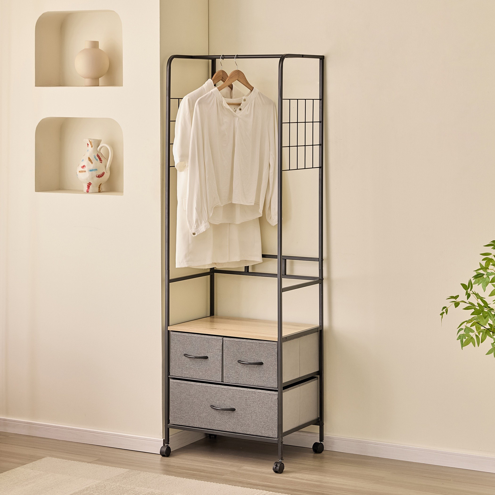 Movo Jazz 3-Drawer Coat Hanger with Multipurpose Rack-hbxbedroom-bedroomaccessories-bedroomstorage-image-1