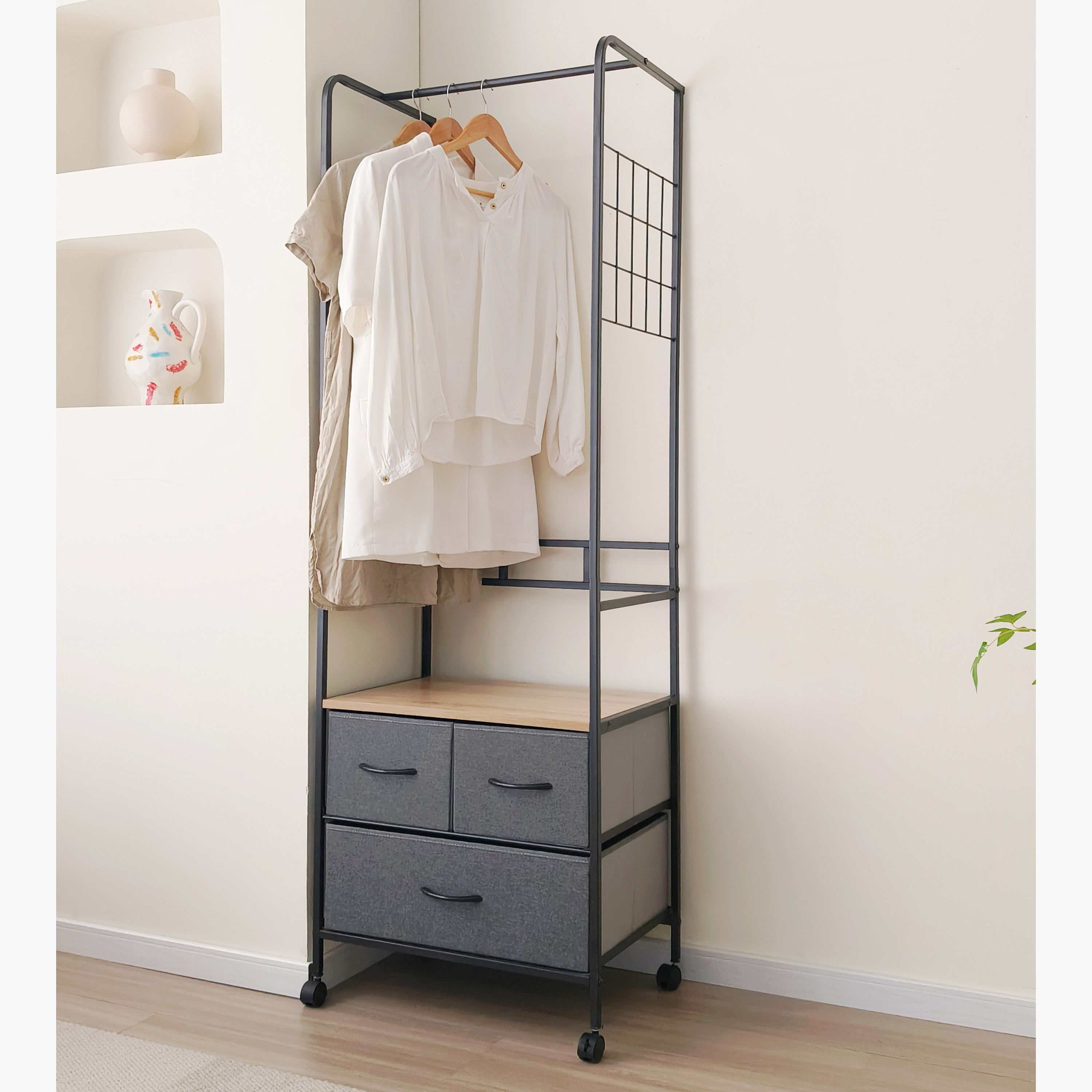 Movo Jazz 3-Drawer Coat Hanger with Multipurpose Rack-hbxbedroom-bedroomaccessories-bedroomstorage-image-2