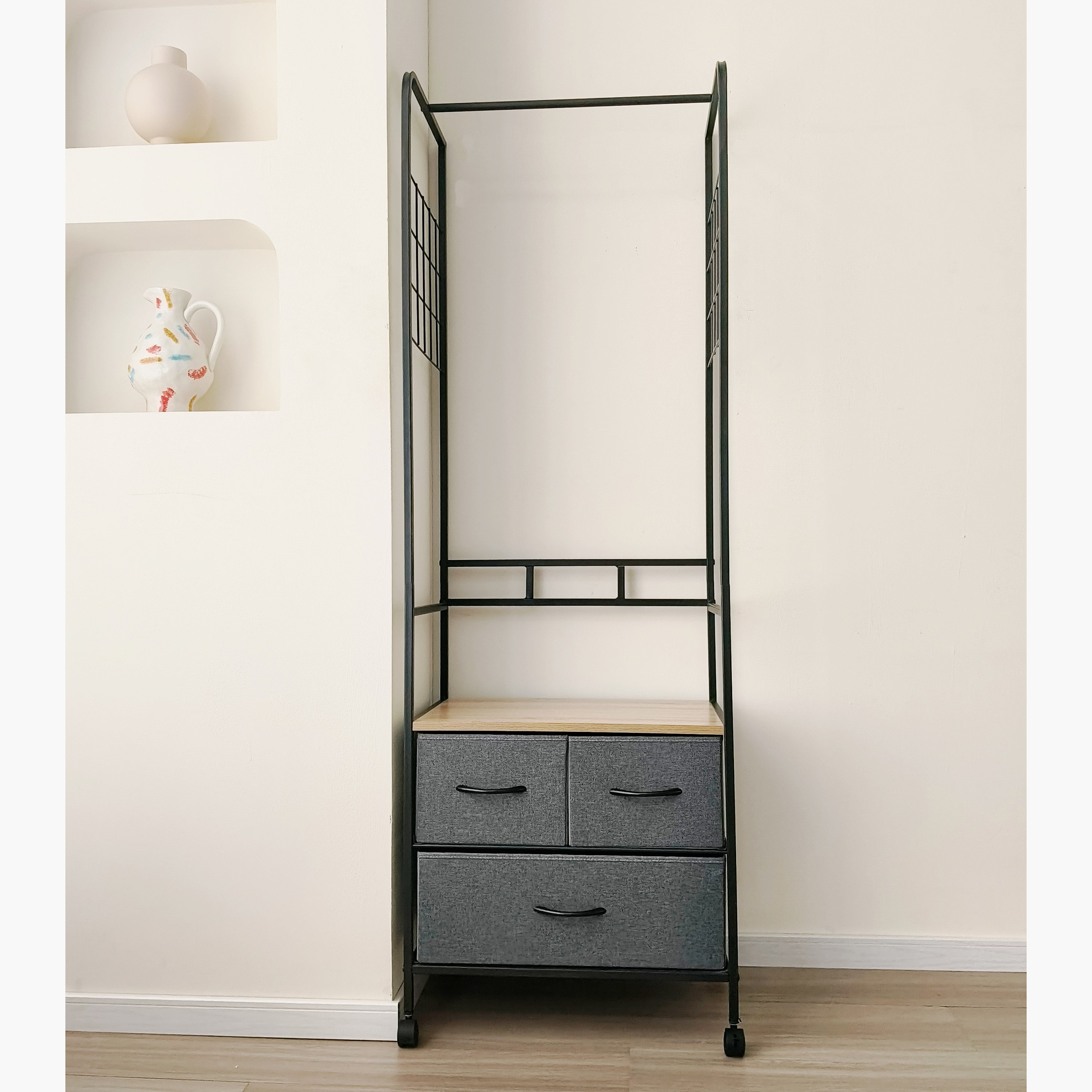 Movo Jazz 3-Drawer Coat Hanger with Multipurpose Rack-hbxbedroom-bedroomaccessories-bedroomstorage-image-3