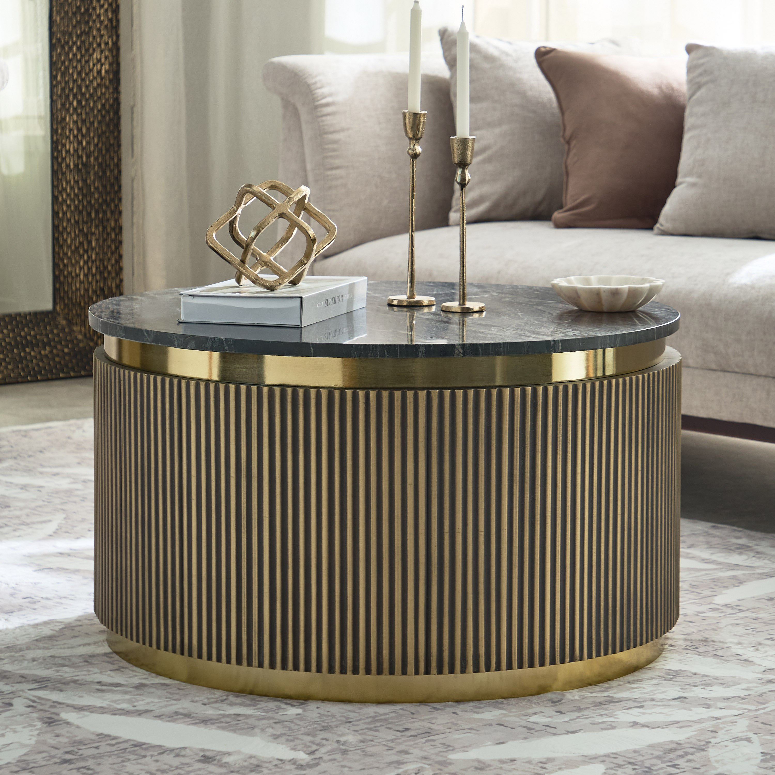 Vendra Blax Genuine Marble Top Coffee Table with Brass Cladding Base-PROMO_HB_UAE_HBX10_280126-image-1
