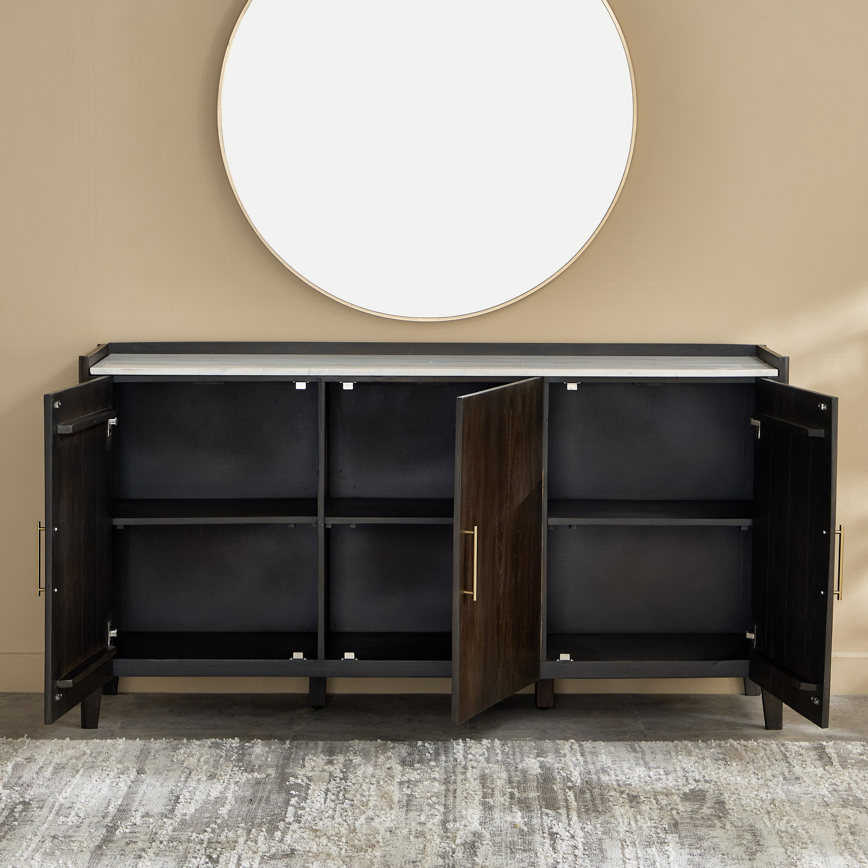 خزانة جانبية 3 أبواب بسطح من الرخام الأصلي - بلاكس من فيندرا -hbxfurniture-diningroom-buffetsandsideboards-image-3