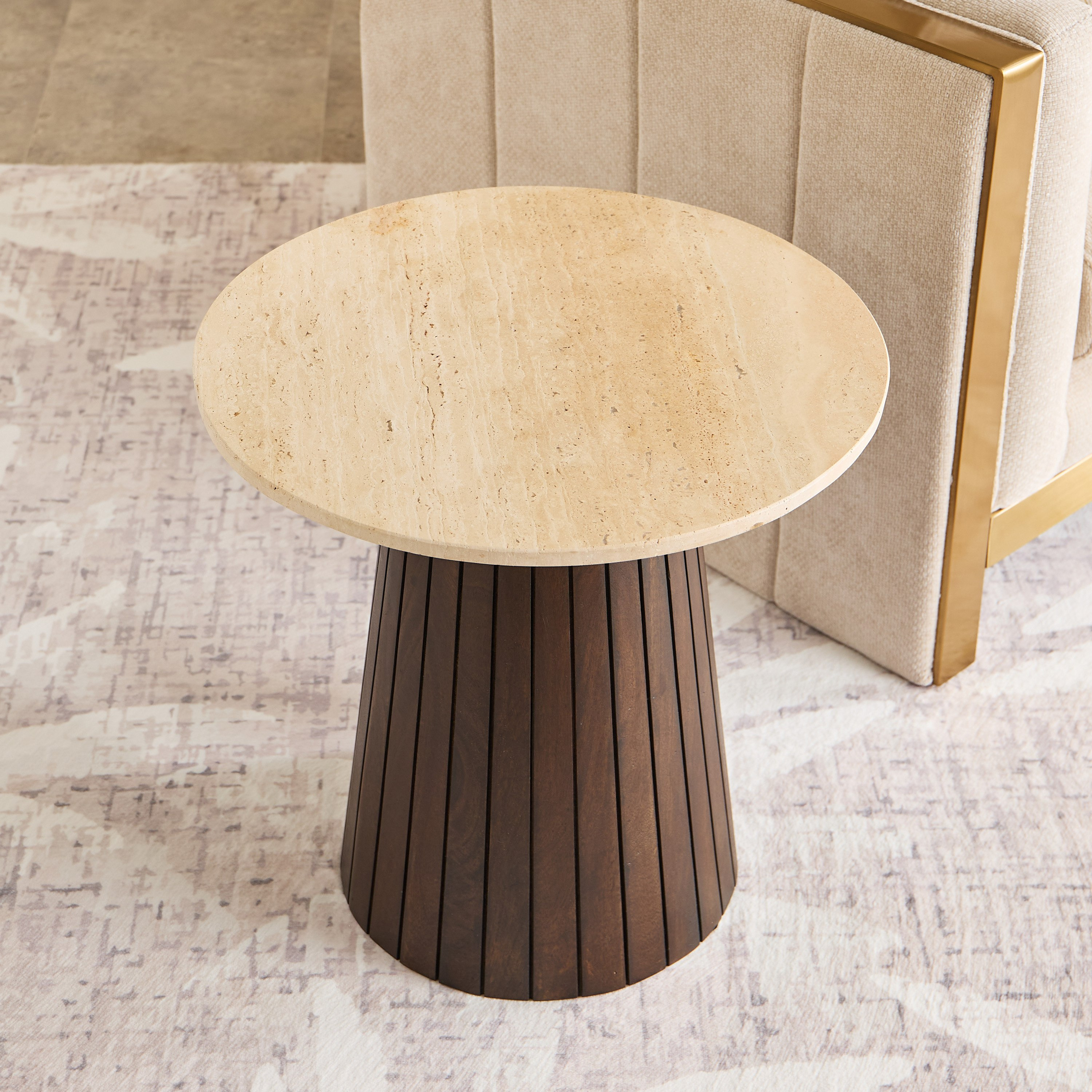 طاولة جانبية بسطح رخامي وقاعدة خشب سادة من فلوريدا-hbxfurniture-livingroom-endtables-image-2
