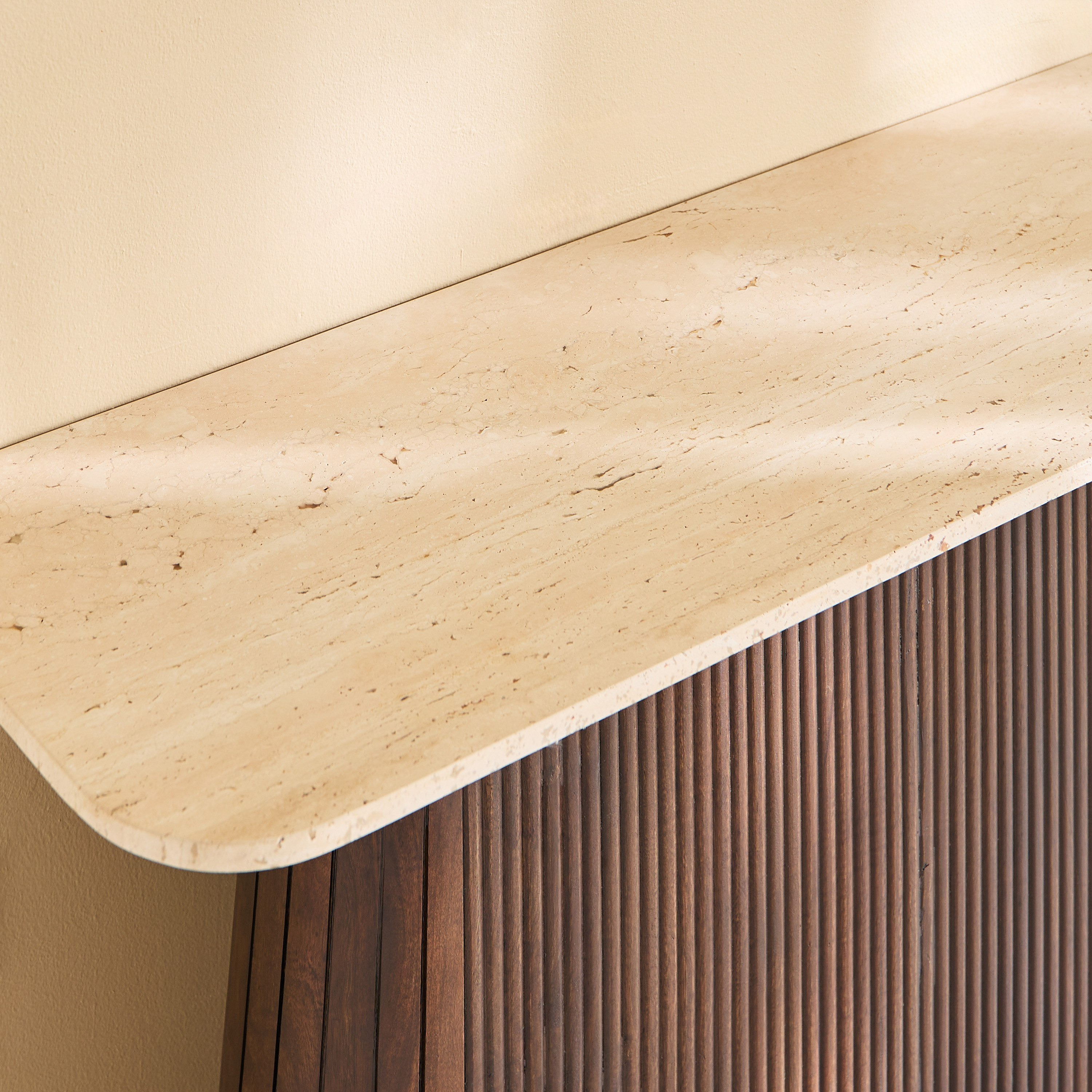 Cavon Ribella Genuine TravertineTop Console with Solid Wood Base-hbxfurniture-tablesandstands-consoletables-image-3