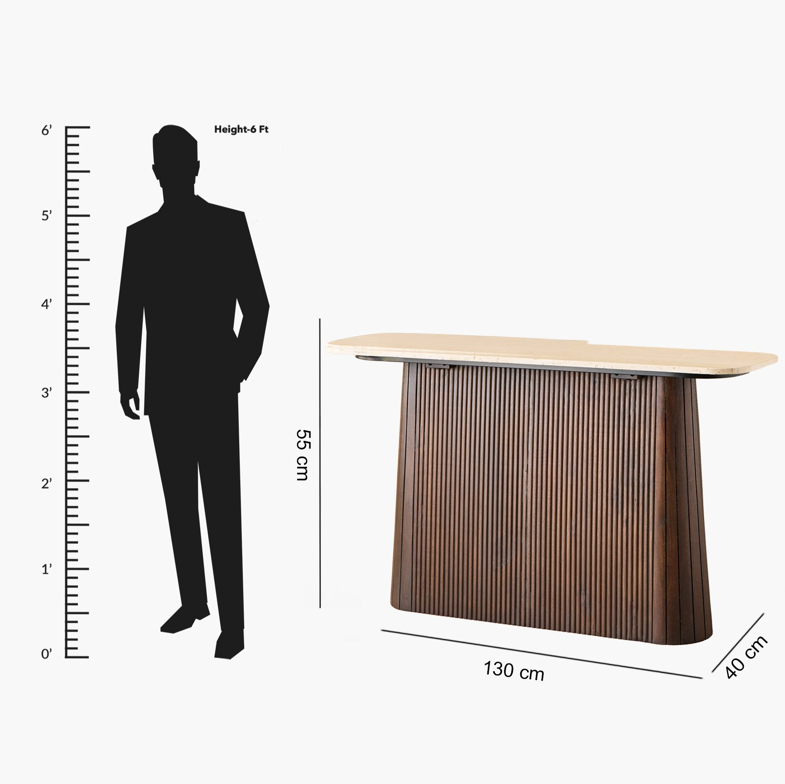 Cavon Ribella Genuine TravertineTop Console with Solid Wood Base-hbxfurniture-tablesandstands-consoletables-image-6