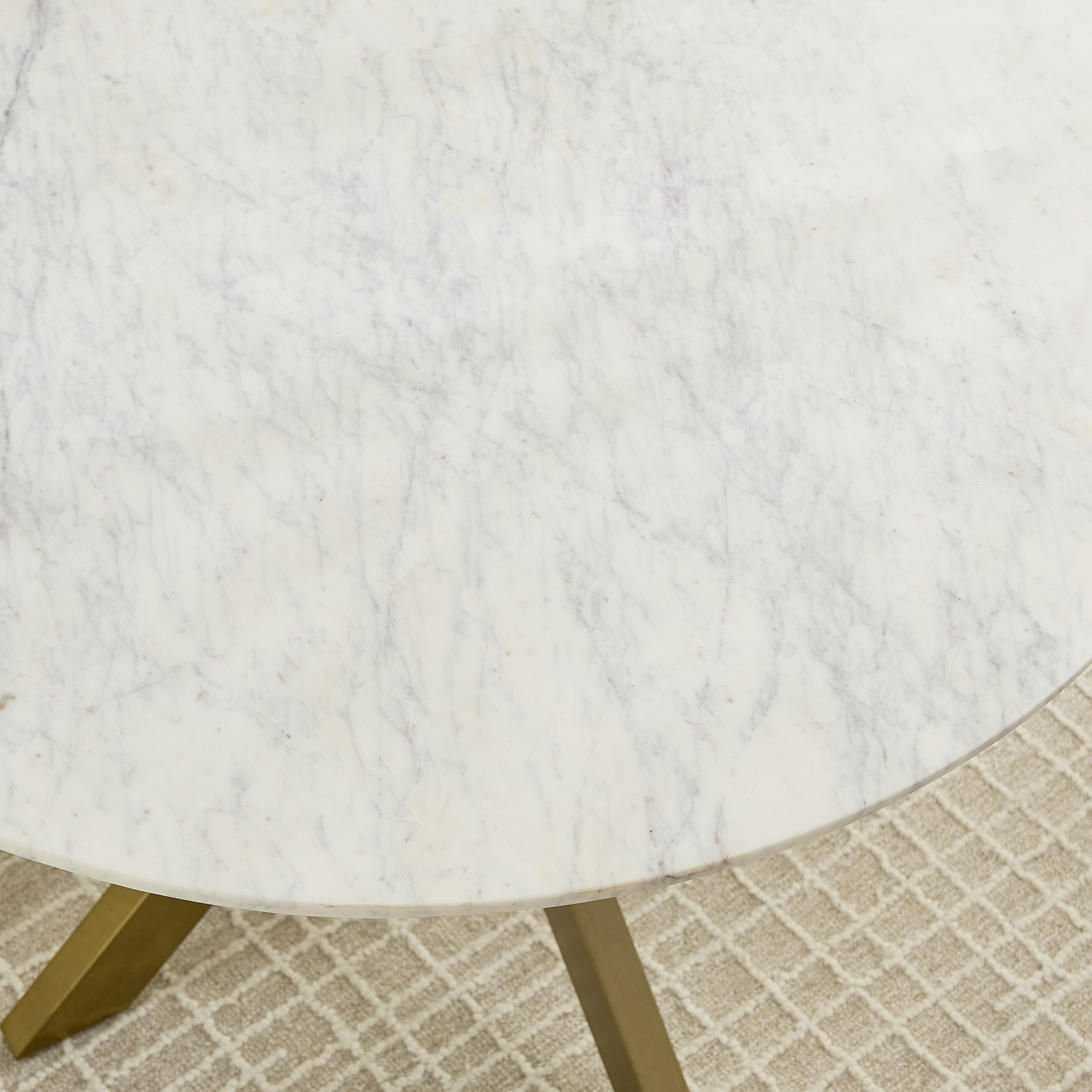 Portola 4-Seater Round Genuine Marble Top Dining Table-hbxfurniture-diningtablesandsets-diningtables-fourseater-image-3