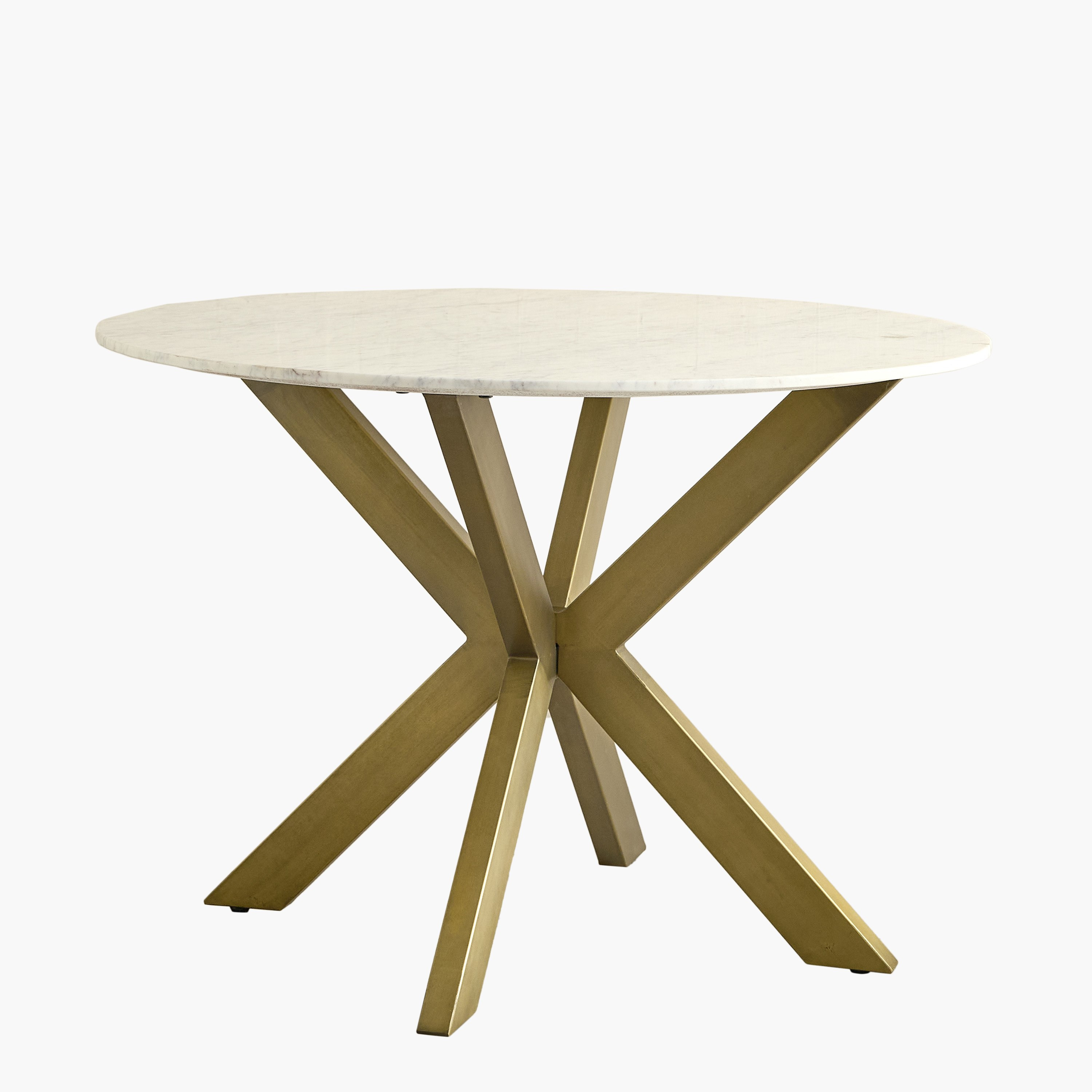 Portola 4-Seater Round Genuine Marble Top Dining Table-hbxfurniture-diningtablesandsets-diningtables-fourseater-image-6
