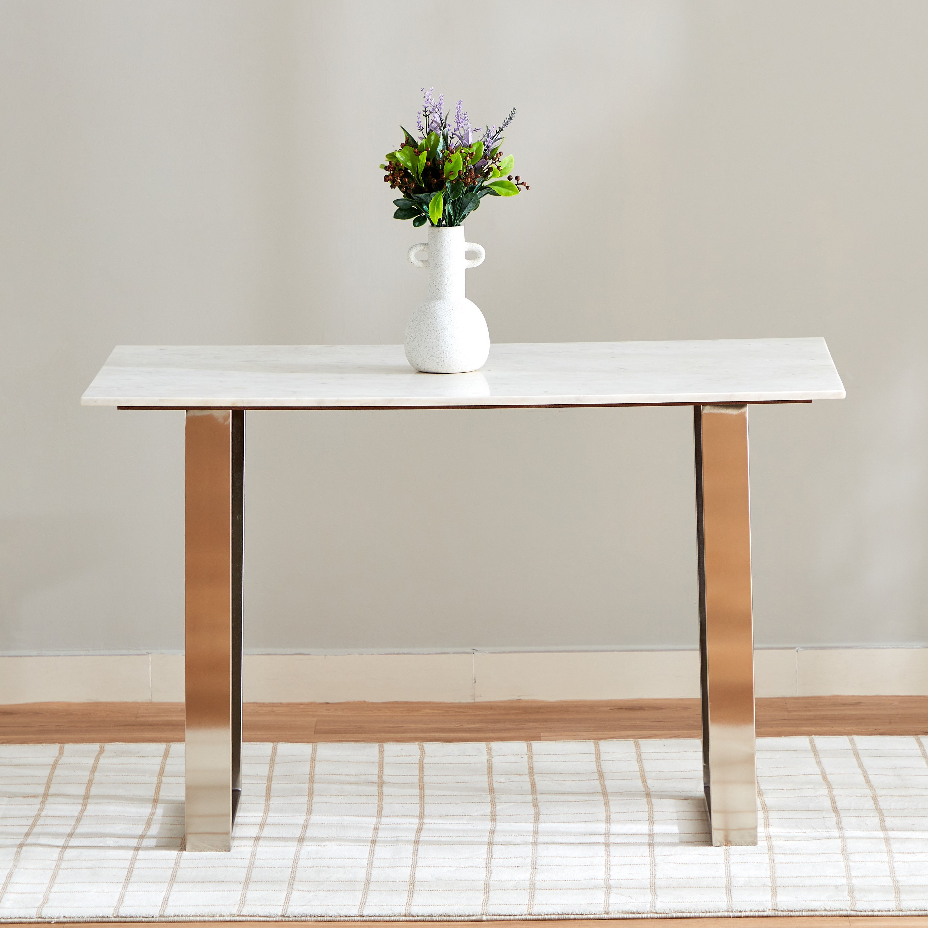 طاولة سفرة 4 مقاعد بسطح رخام أصلي من سلفرادو-hbxfurniture-diningtablesandsets-diningtables-fourseater-image-2