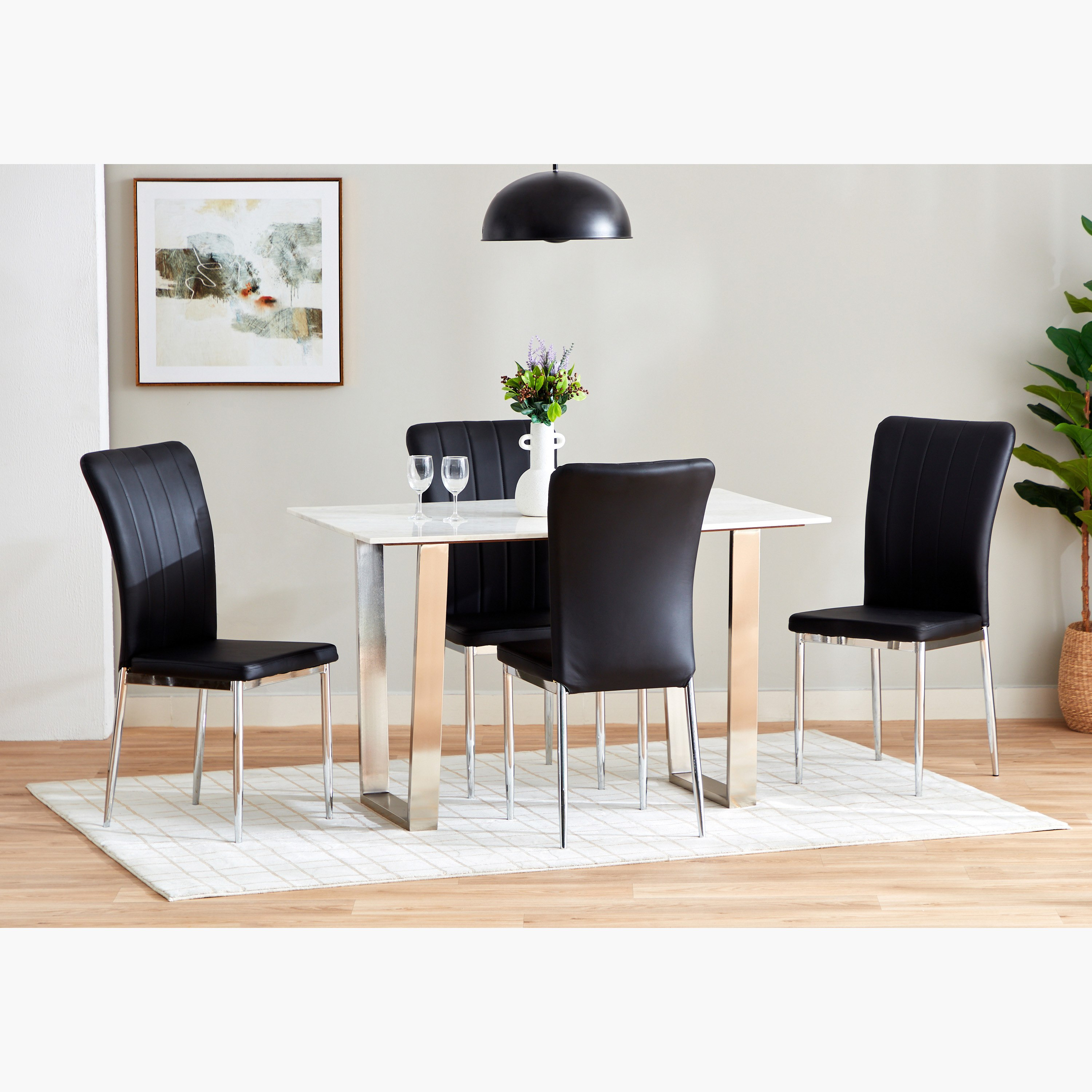 طاولة سفرة 4 مقاعد بسطح رخام أصلي من سلفرادو-hbxfurniture-diningtablesandsets-diningtables-fourseater-image-6
