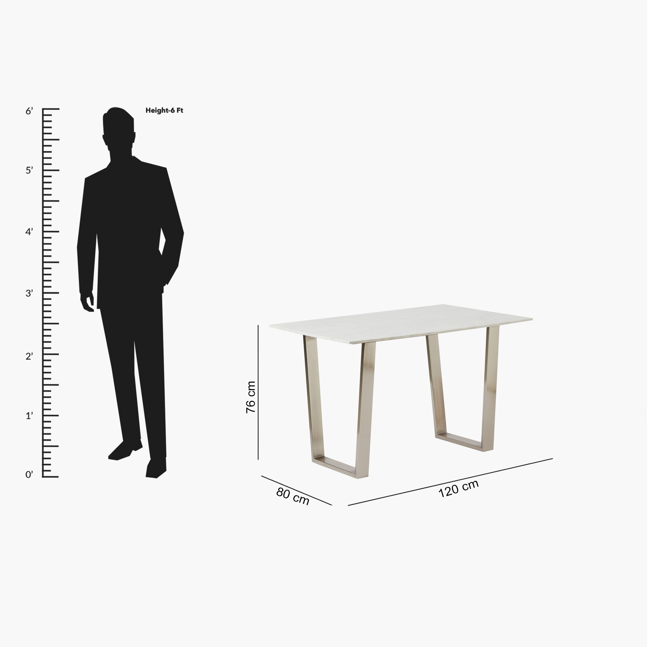 طاولة سفرة 4 مقاعد بسطح رخام أصلي من سلفرادو-hbxfurniture-diningtablesandsets-diningtables-fourseater-image-8