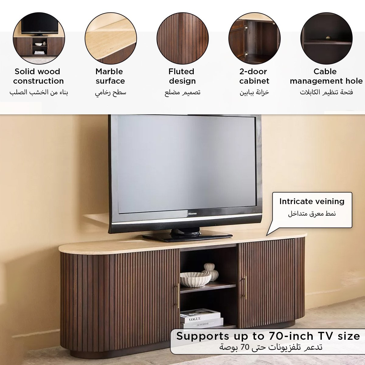 وحدة تلفزيون من الخشب الصلب بسطح رخام أصلي للأجهزة حتى 70 بوصة من فلوريدا-hbxlivingroom-mediaunitsandstorage-tvunits-image-11