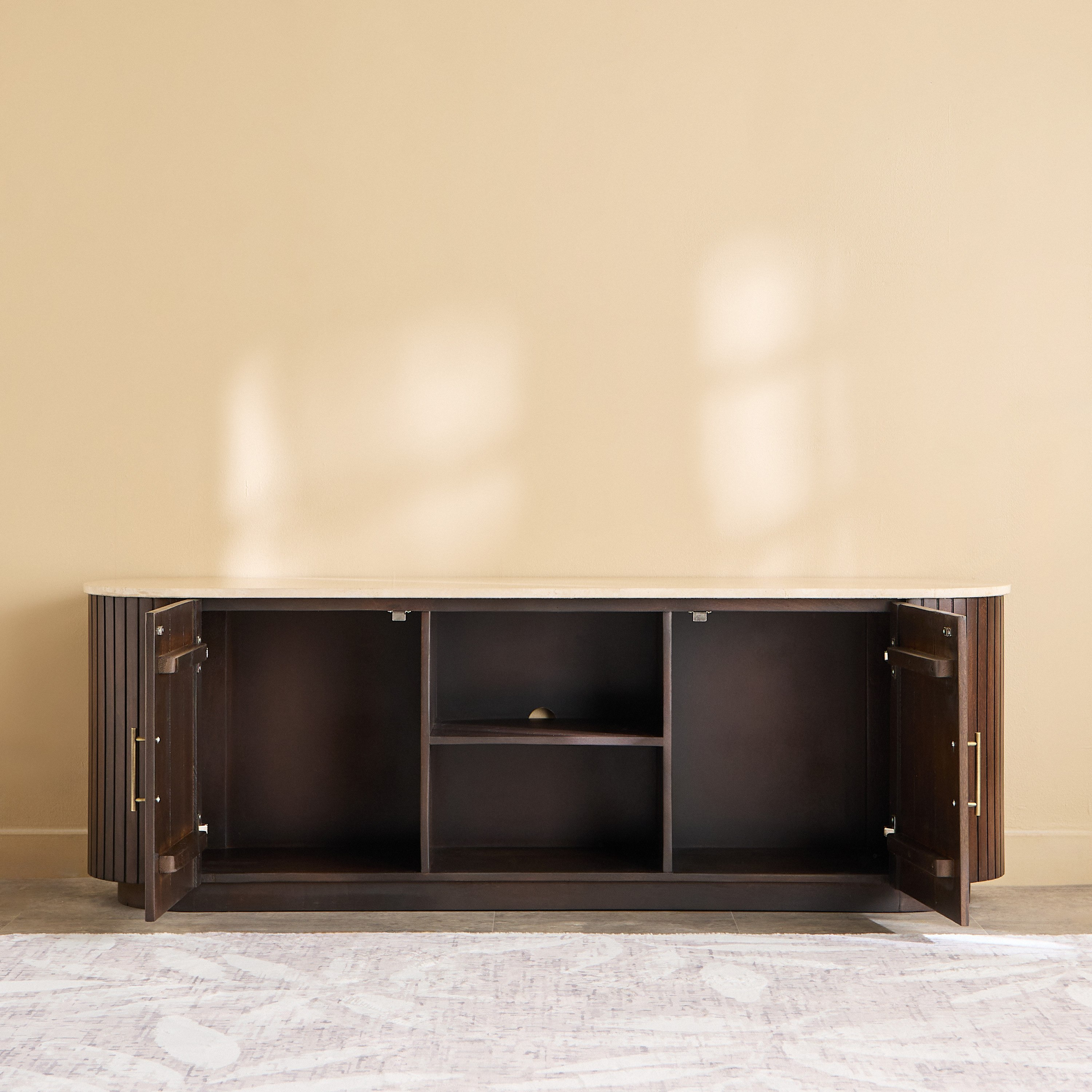 وحدة تلفزيون من الخشب الصلب بسطح رخام أصلي للأجهزة حتى 70 بوصة من فلوريدا-hbxlivingroom-mediaunitsandstorage-tvunits-image-4