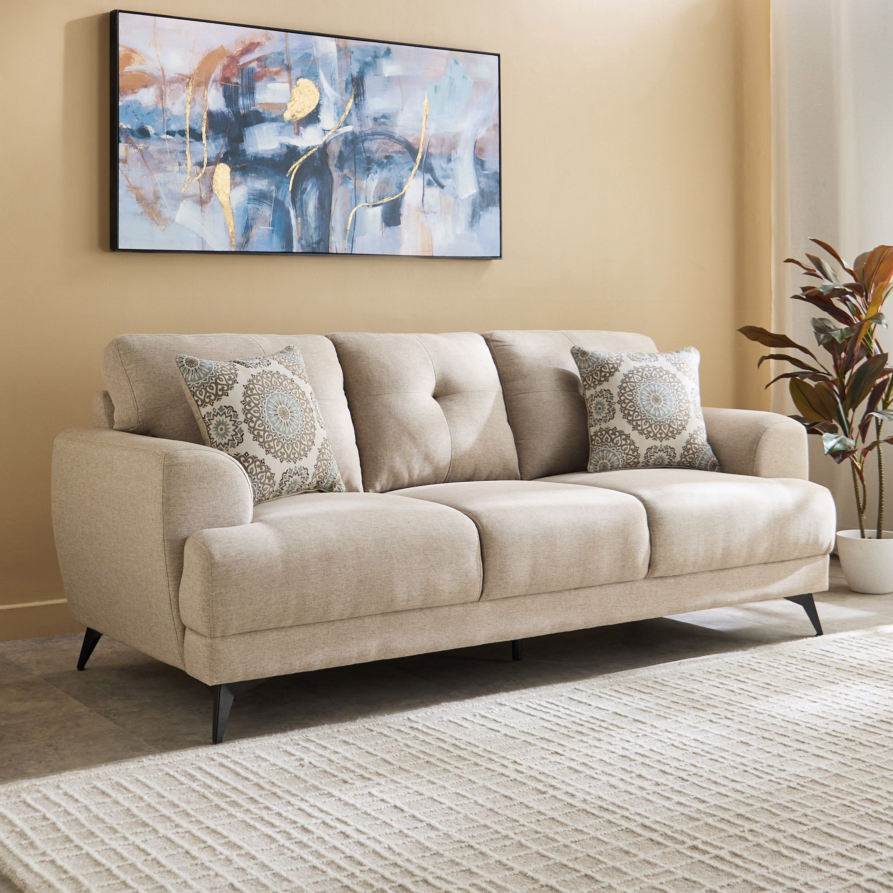 Estella 3-Seater Sofa with 2 Cushions-hbxlivingroom-sofasandarmchairs-sofas-image-1