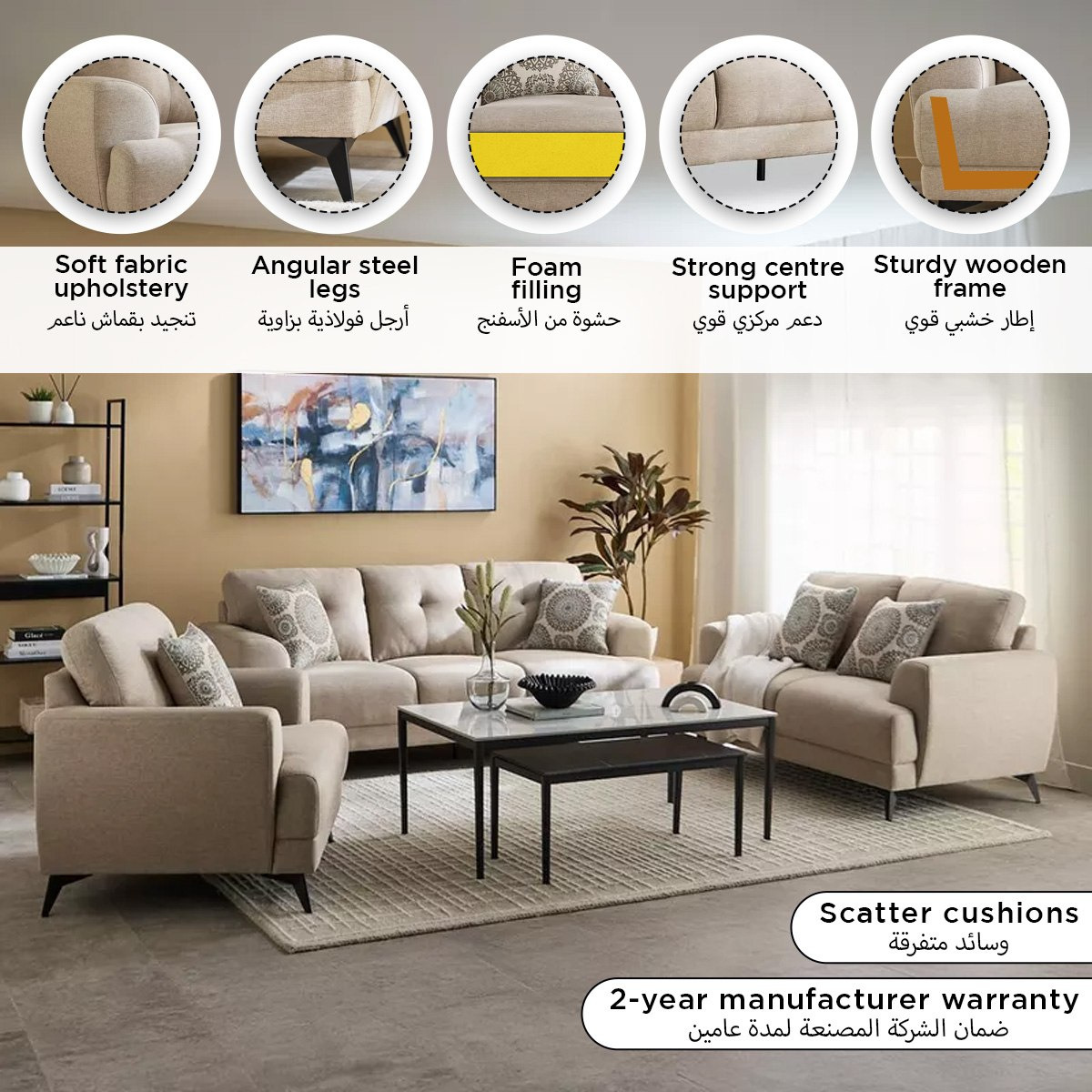 Estella 3-Seater Sofa with 2 Cushions-hbxlivingroom-sofasandarmchairs-sofas-image-12