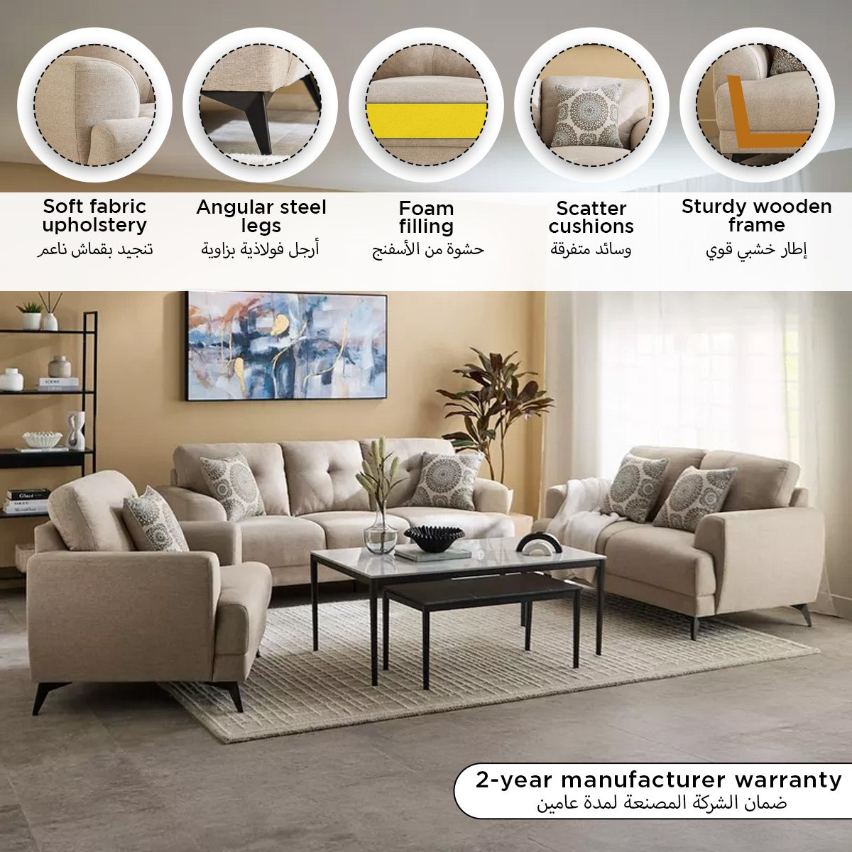 Estella 2-Seater Sofa with 2 Cushions-hbxlivingroom-sofasandarmchairs-sofas-image-12