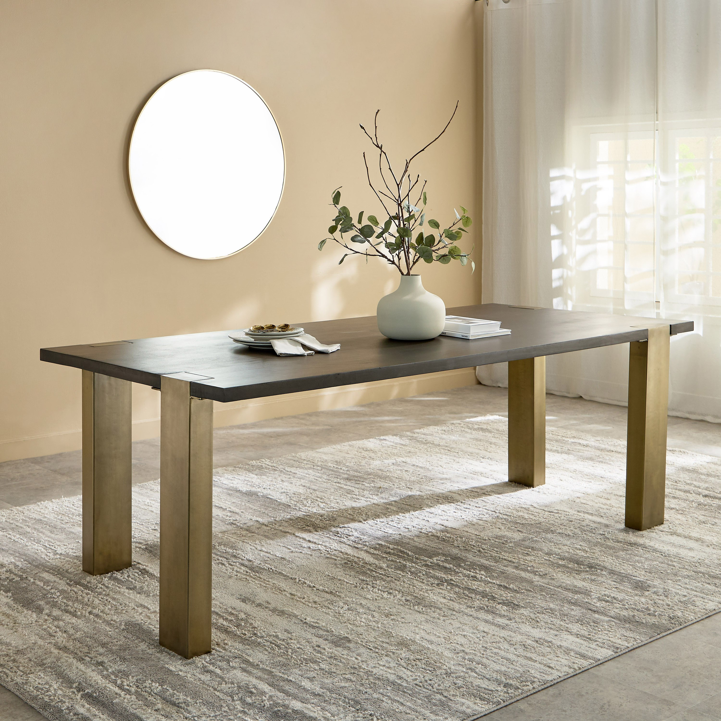 طاولة سفرة لـ8 مقاعد بسطح من الخشب الصلب - بلاكس من فيندرا -hbxfurniture-diningroom-diningtables-eightseater-image-1