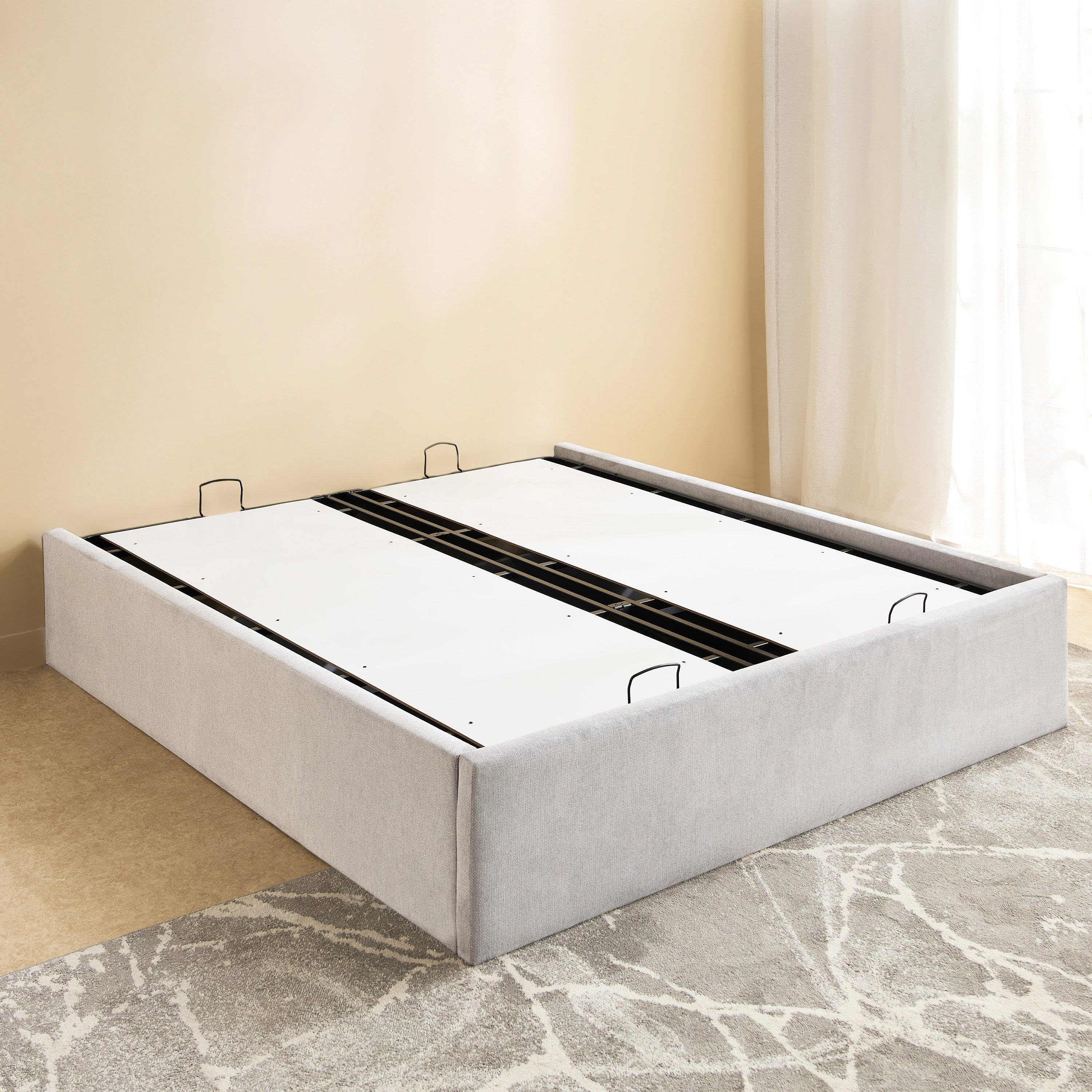 Hampton Upholstered Hydraulic Storage Queen Bed Base - 160x200 cm-hbxbedroom-bedsandbedsets-beds-queen-image-1