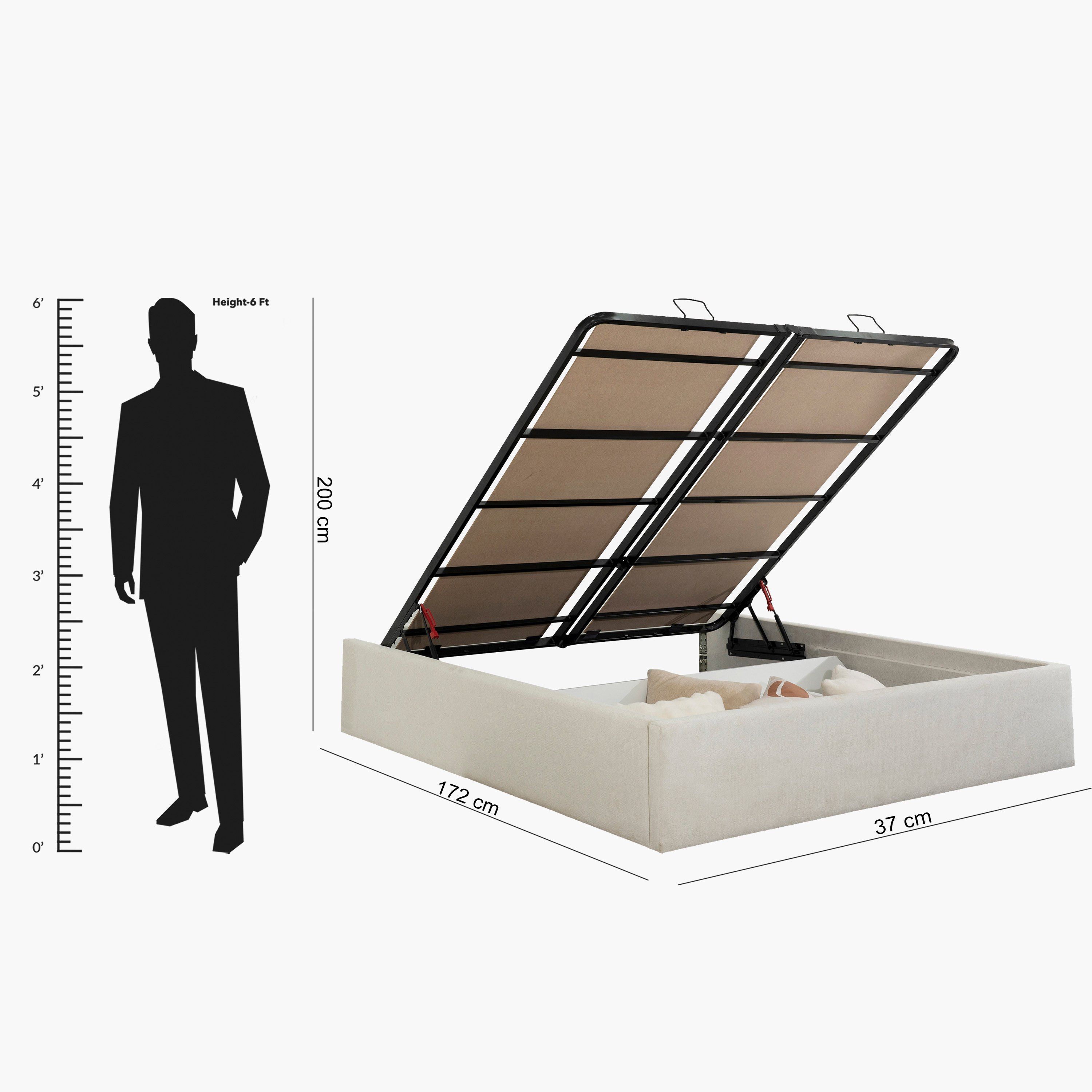 Hampton Upholstered Hydraulic Storage Queen Bed Base - 160x200 cm-hbxbedroom-bedsandbedsets-beds-queen-image-11