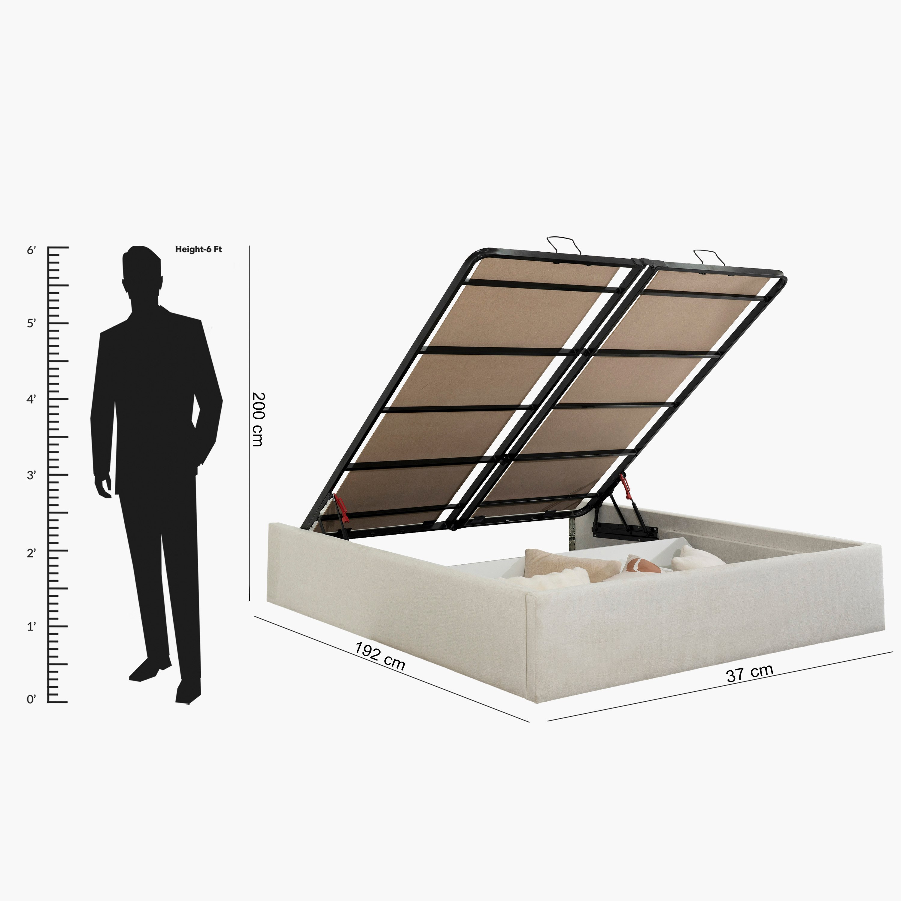 Hampton Upholstered Hydraulic Storage King Bed Base - 180x200 cm-PROMO_HB_UAE_HBX10_250526-image-11