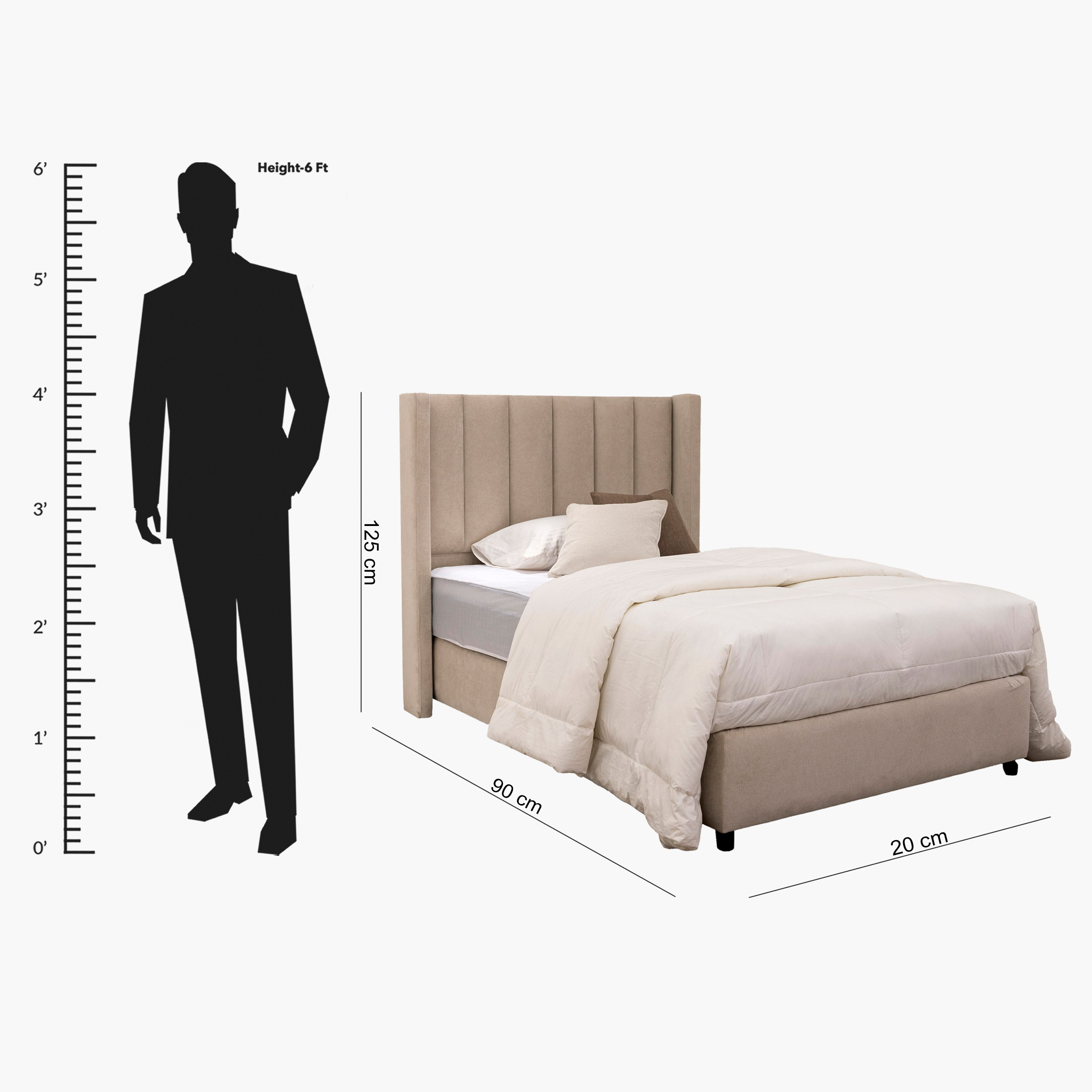 Meadow Cleona Upholstered Single Headboard - 90x200 cm-hbxkidsandyouth-bedsandbedsets-beds-single-image-5