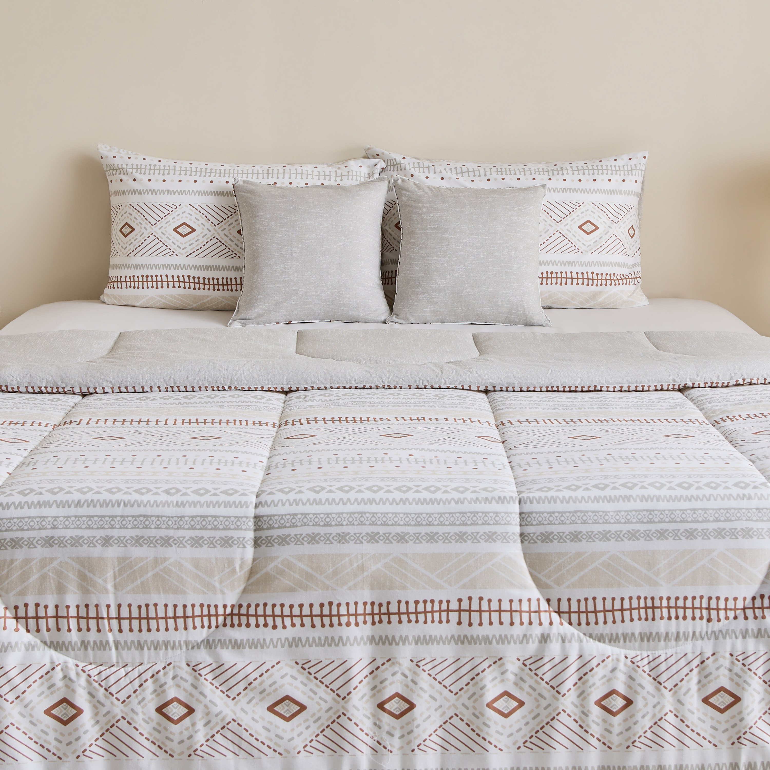 Madison Luton 5-Piece Cotton Printed Super King Comforter Set - 240x240 cm-hbxhomeware-hbxbedroom-image-2